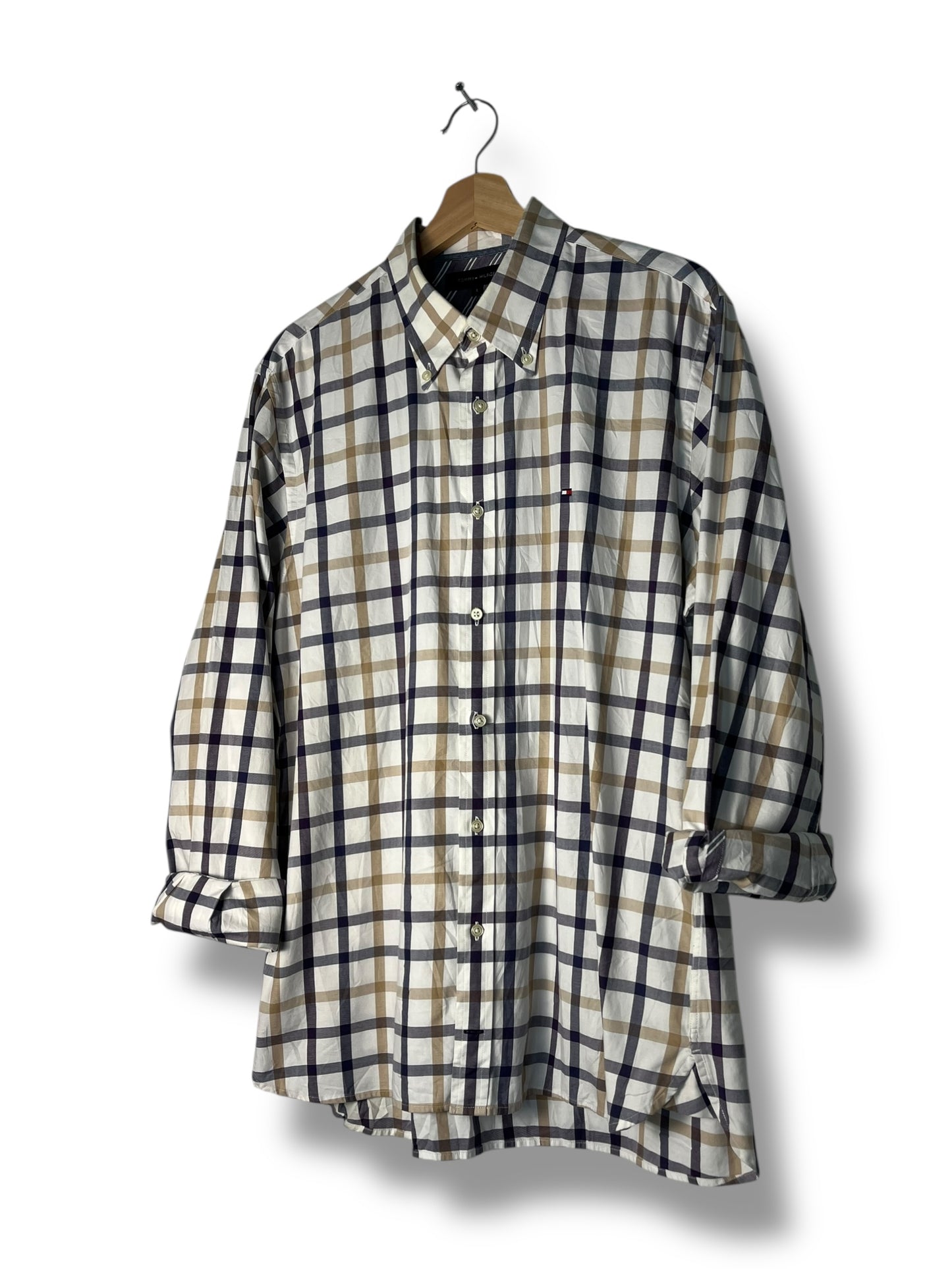 Tommy Hilfiger Vintage Shirt – Beige Check – L