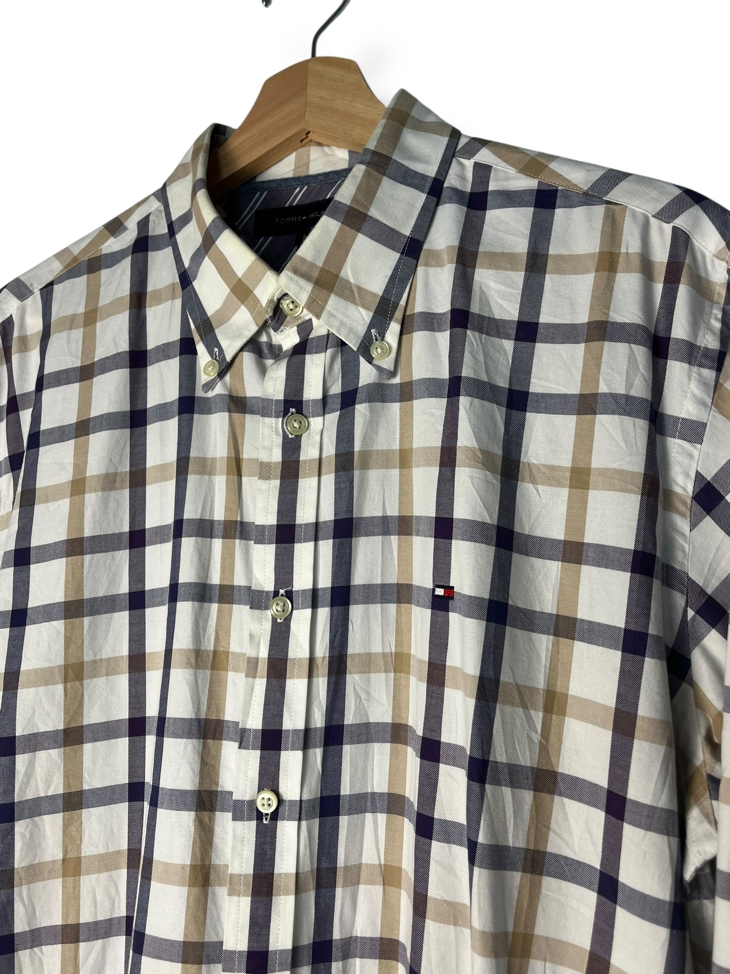 Tommy Hilfiger Vintage Shirt – Beige Check – L