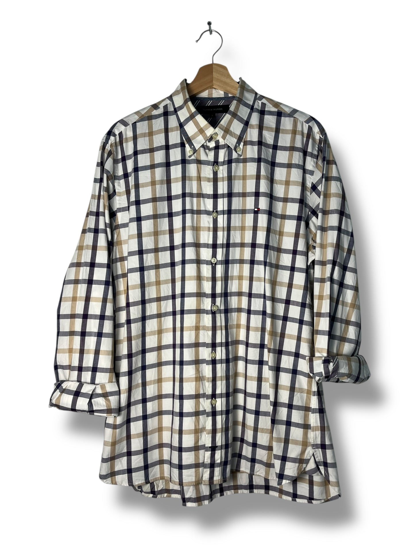 Tommy Hilfiger Vintage Shirt – Beige Check – L