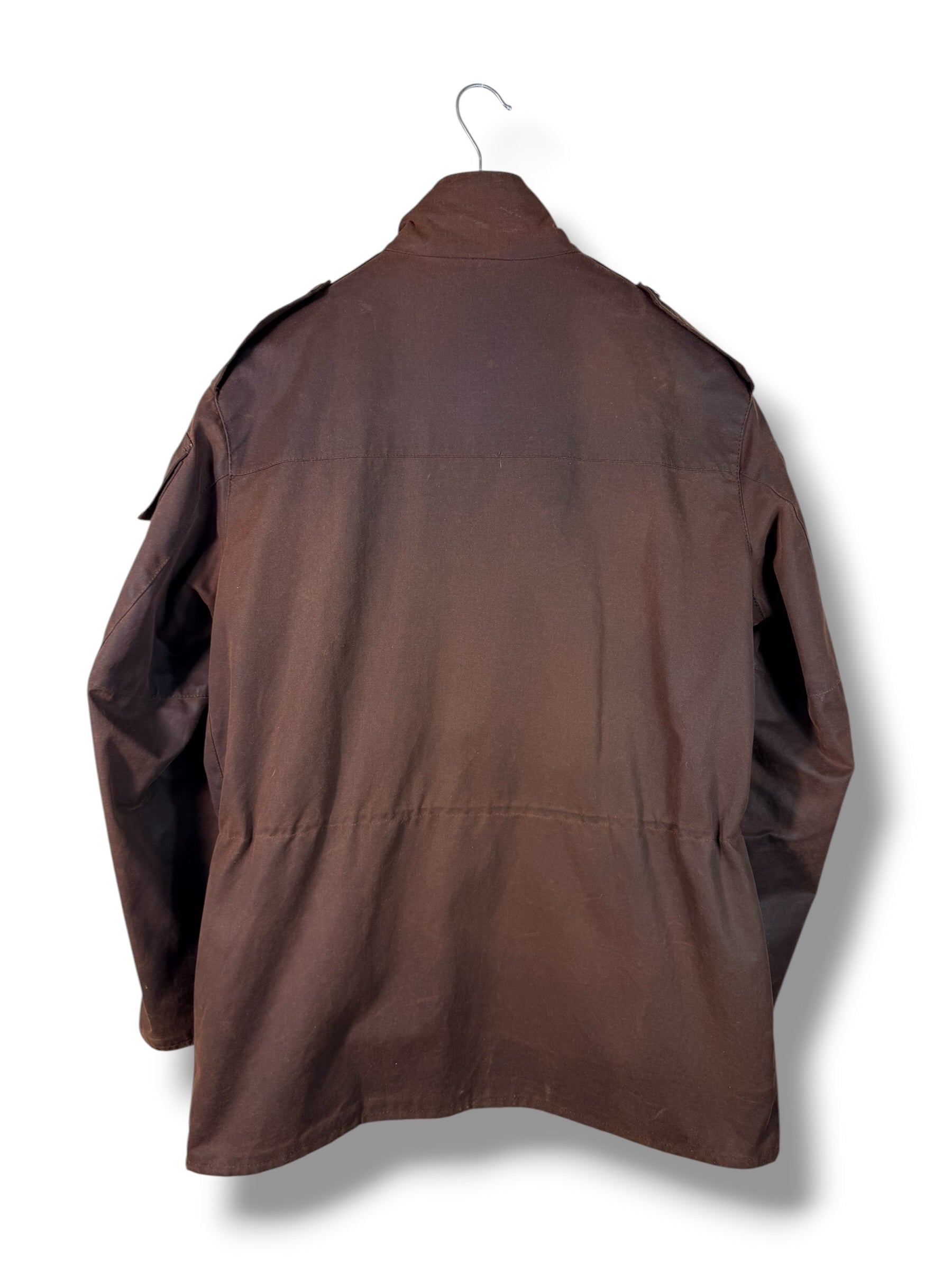 Rare Vintage Barbour Cowen Commando Wax Jacket Brown Rust C40