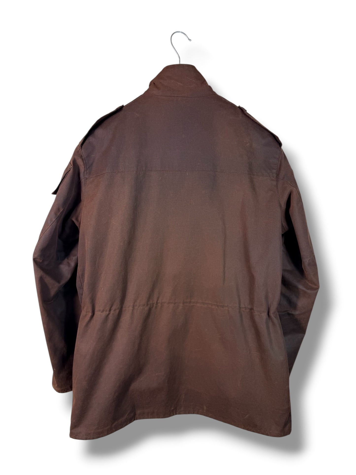 Rare Vintage Barbour Cowen Commando Wax Jacket Brown Rust C40 Large 2000s
