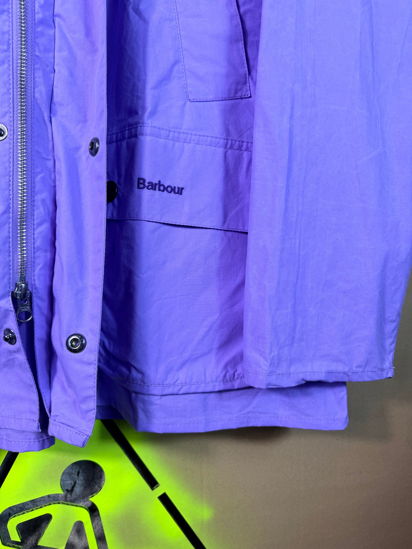 Barbour Bedale Summer Cotton Jacket Lilac Purple Lightweight Size L fits XL