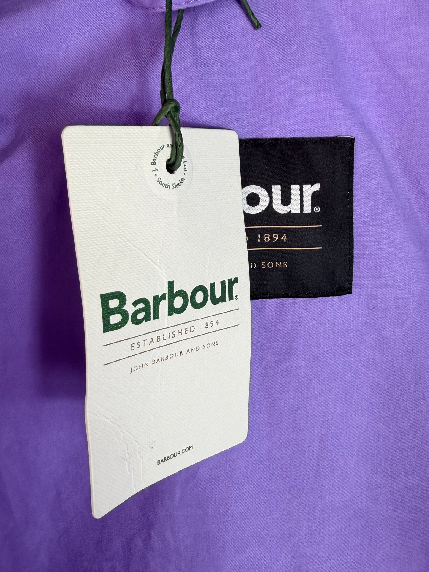Barbour Bedale Summer Cotton Jacket Lilac Purple Lightweight Size L fits XL