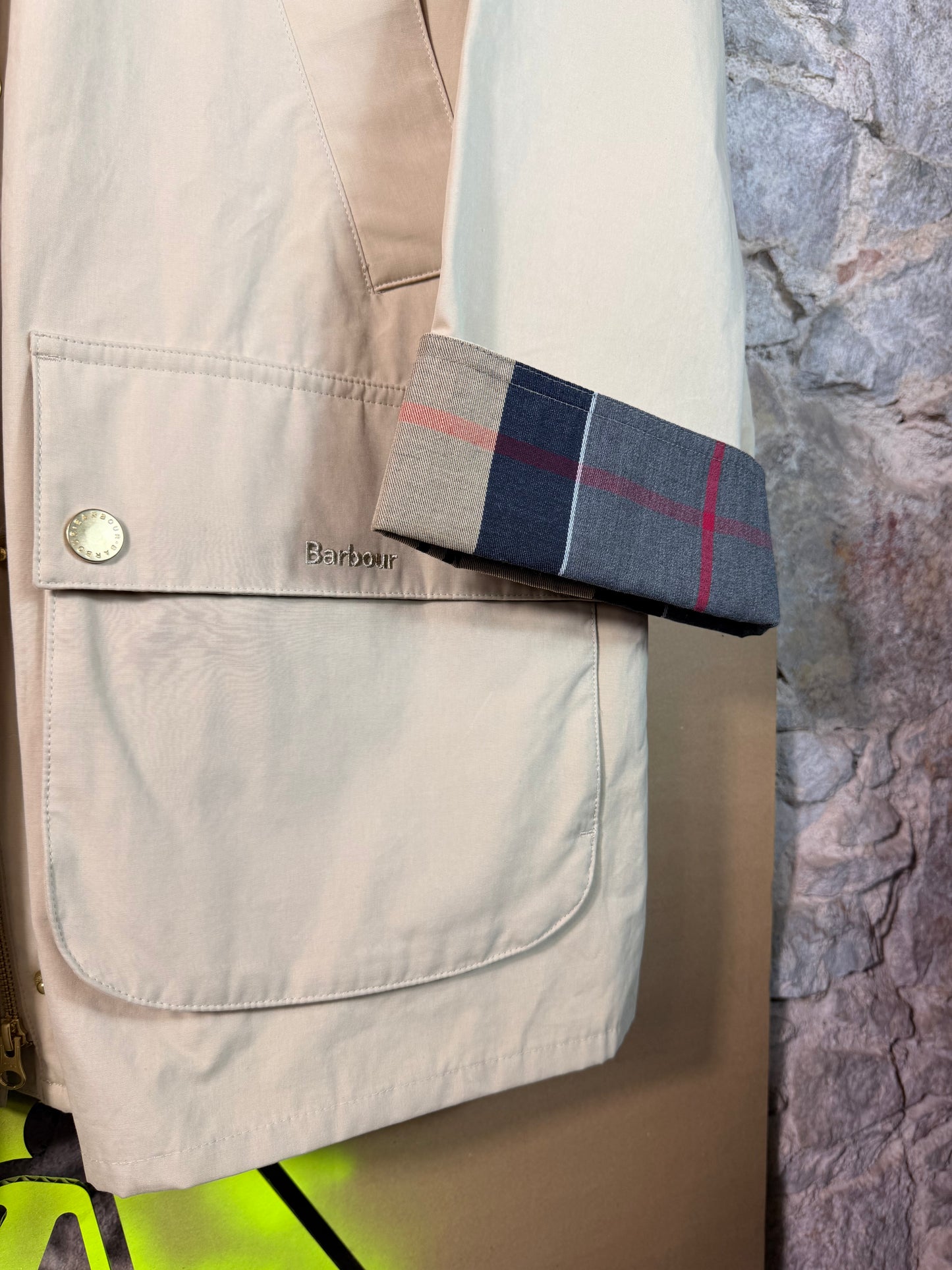 Barbour Glynis Women’s Beige Cotton Jacket Cropped Summer UK16 XL