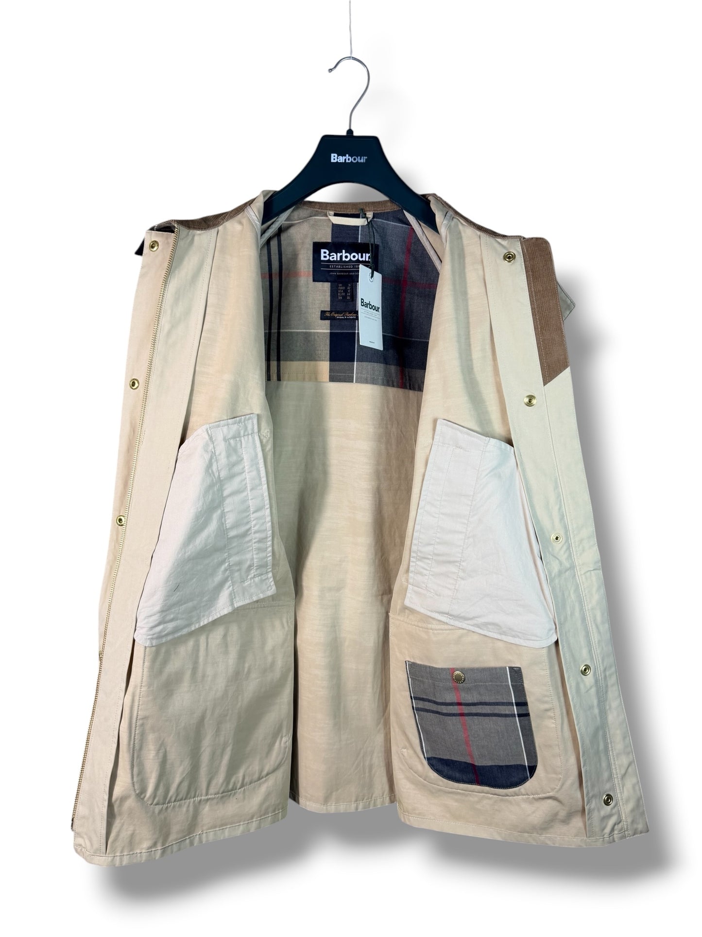 Barbour Glynis Women’s Beige Cotton Jacket Cropped Summer UK16 XL
