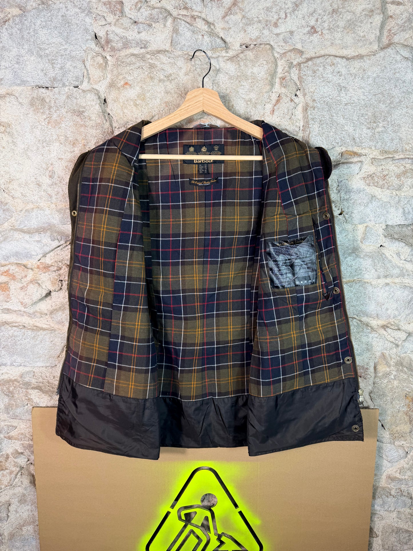 Barbour Defence Wax Jacket Olive Women’s UK12 Utility