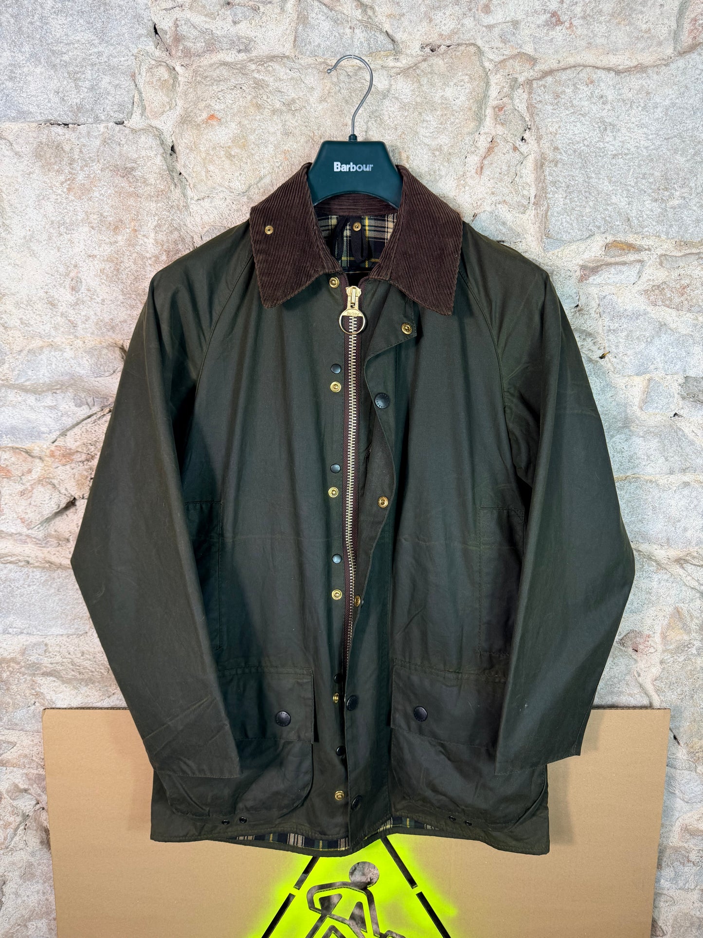 Barbour Beaufort Sage Green Wax Jacket C34 Made in England XS
