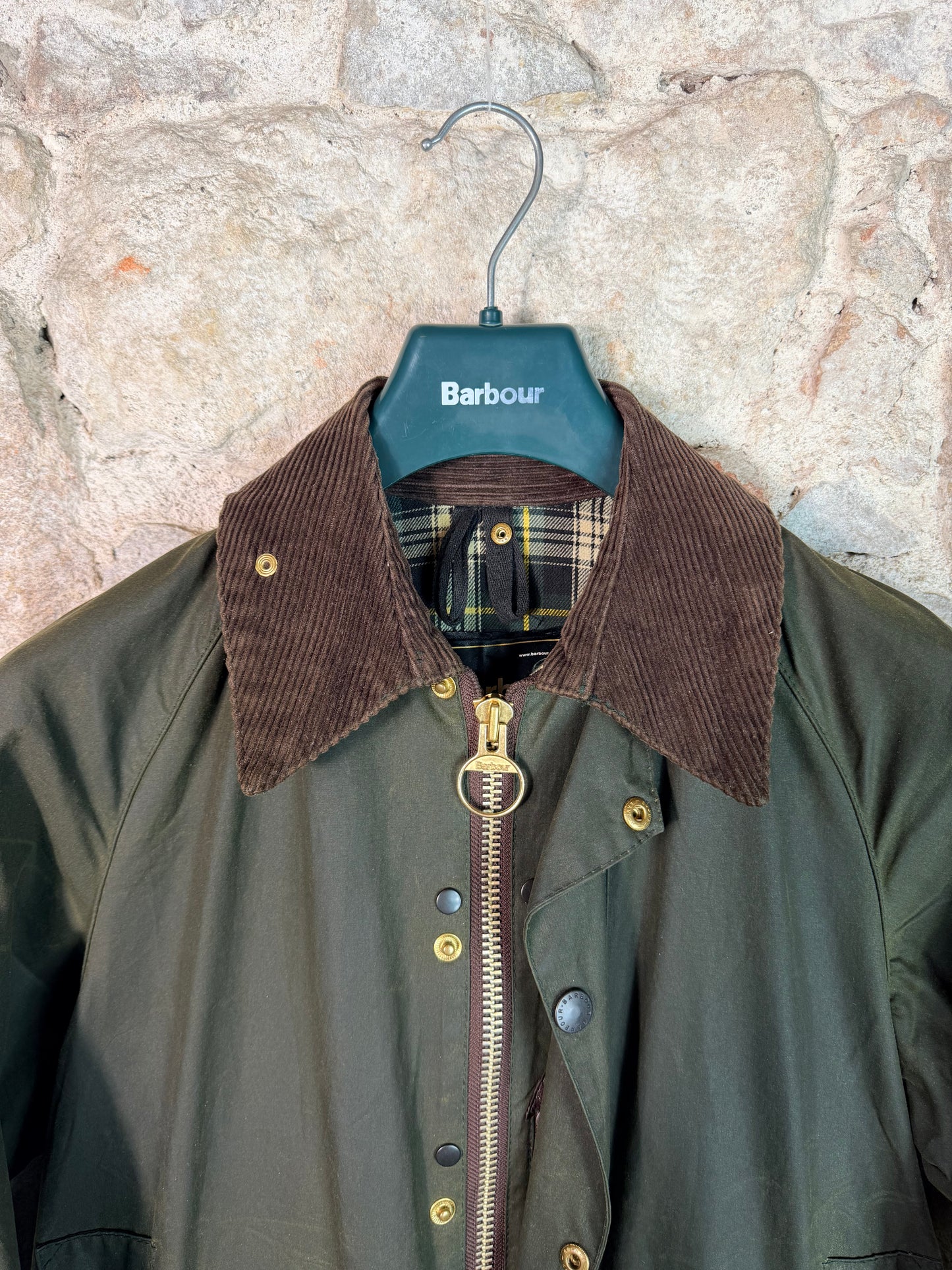 Barbour Beaufort Sage Green Wax Jacket C34 Made in England XS