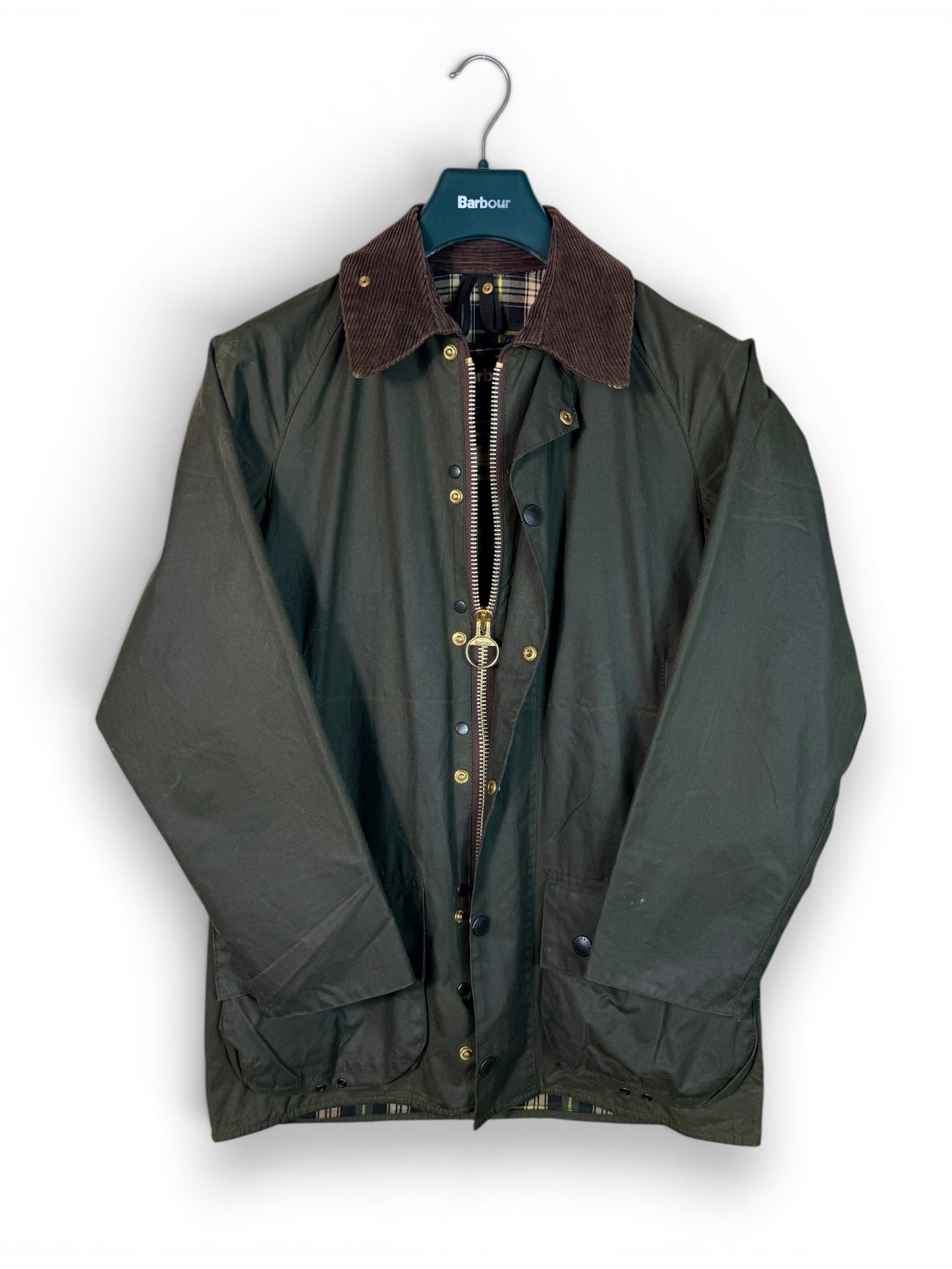 Barbour Beaufort Sage Green Wax Jacket C34 Made in England XS