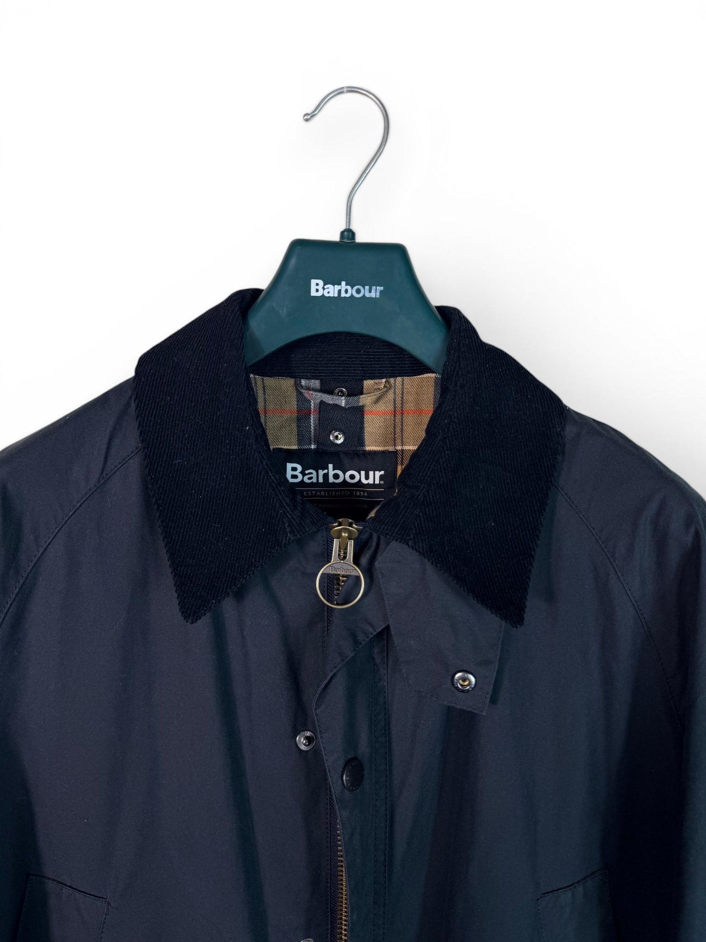 Barbour Ashby Wax Jacket Navy Blue XL Slim Fit