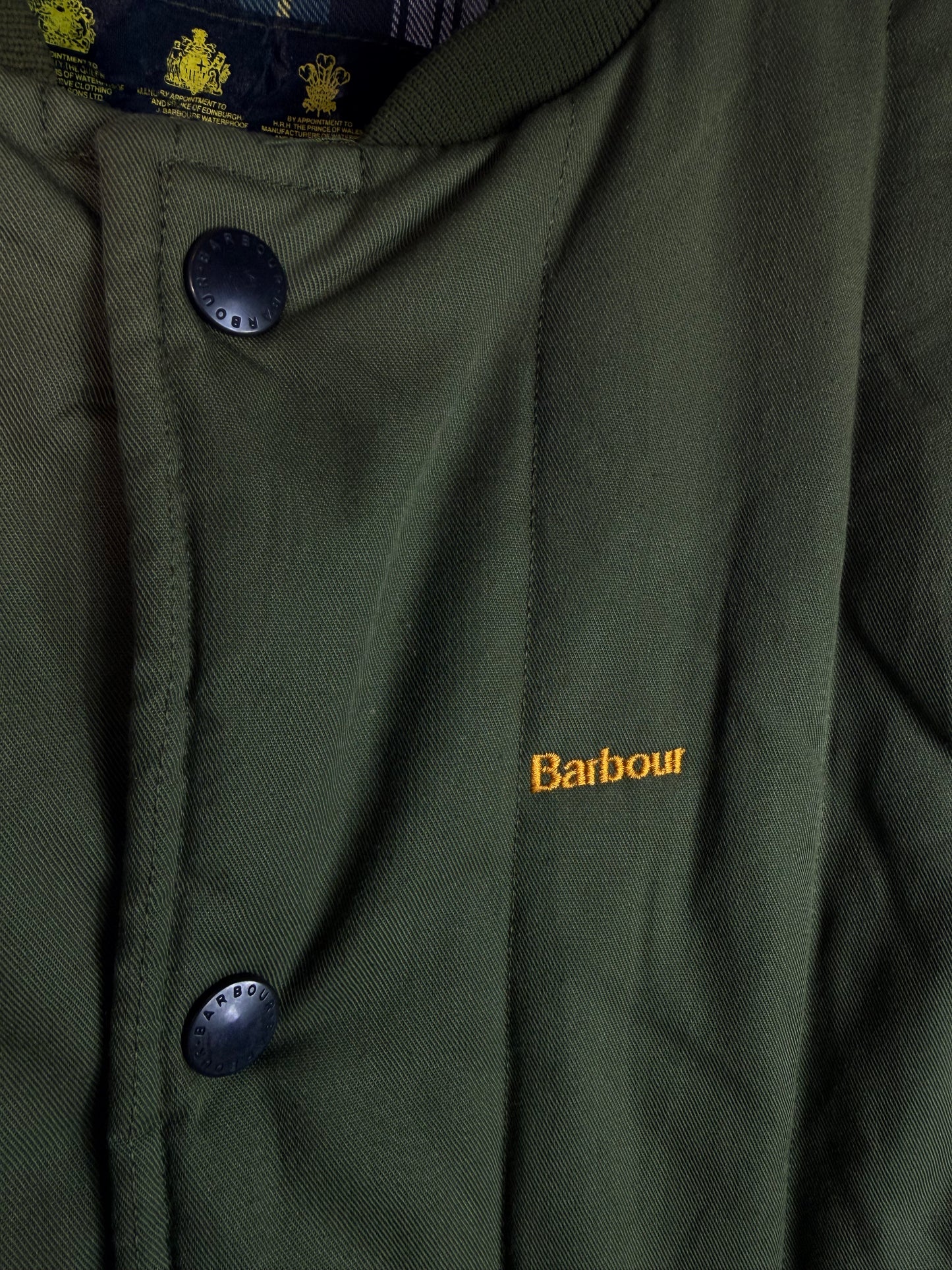 Barbour Quilted Vest Olive Green Vintage Gilet Size M