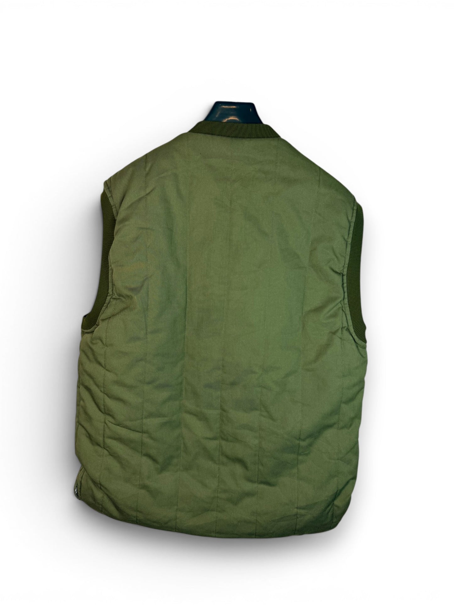 Barbour Quilted Vest Olive Green Vintage Gilet Size M
