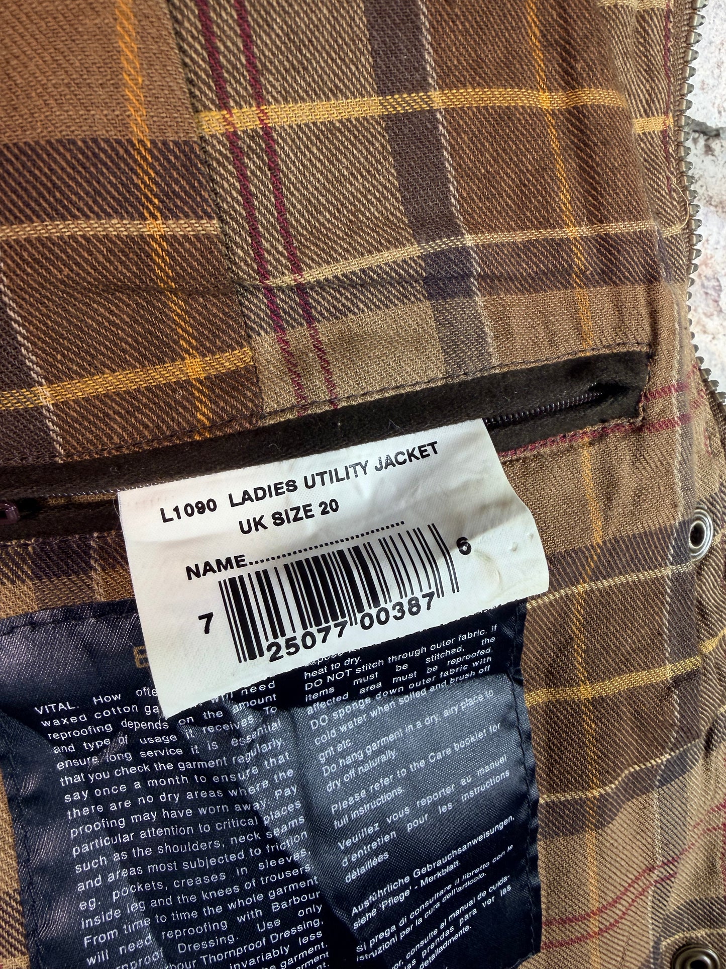 Barbour Utility Wax Jacket Sandstone UK20 Women’s XL