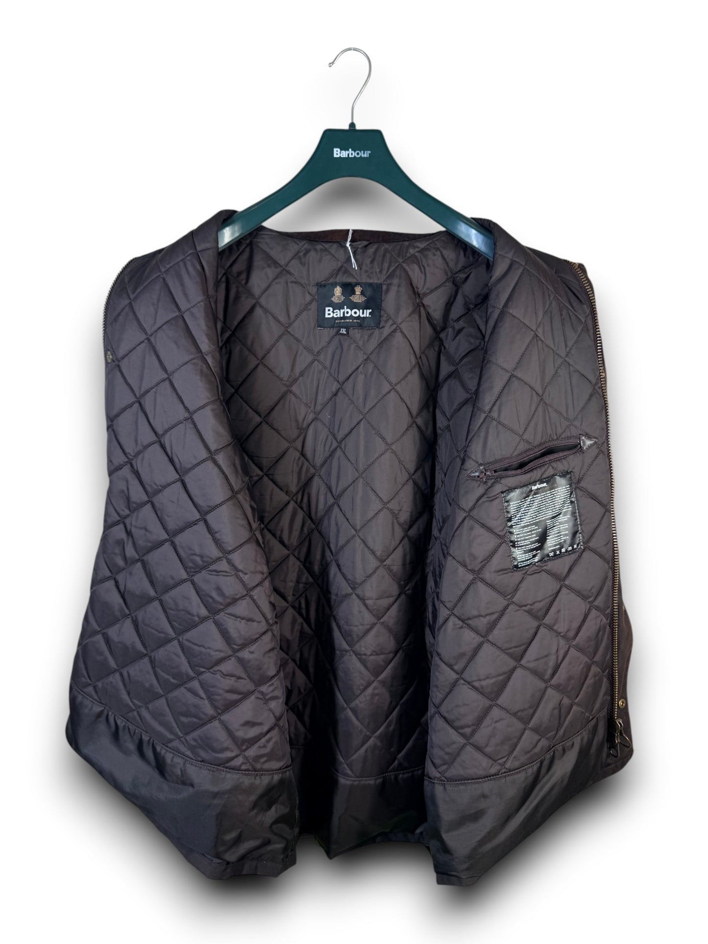 Barbour Prestbury Wax Jacket Brown XXL Quilted Lined