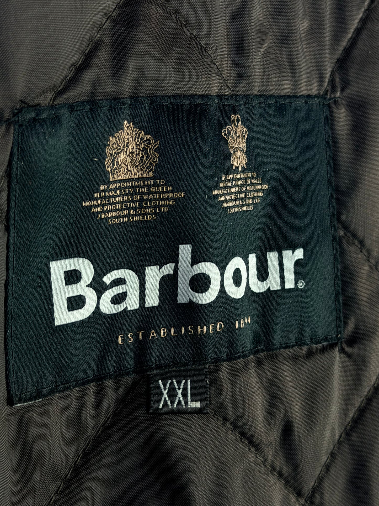 Barbour Prestbury Wax Jacket Brown XXL Quilted Lined