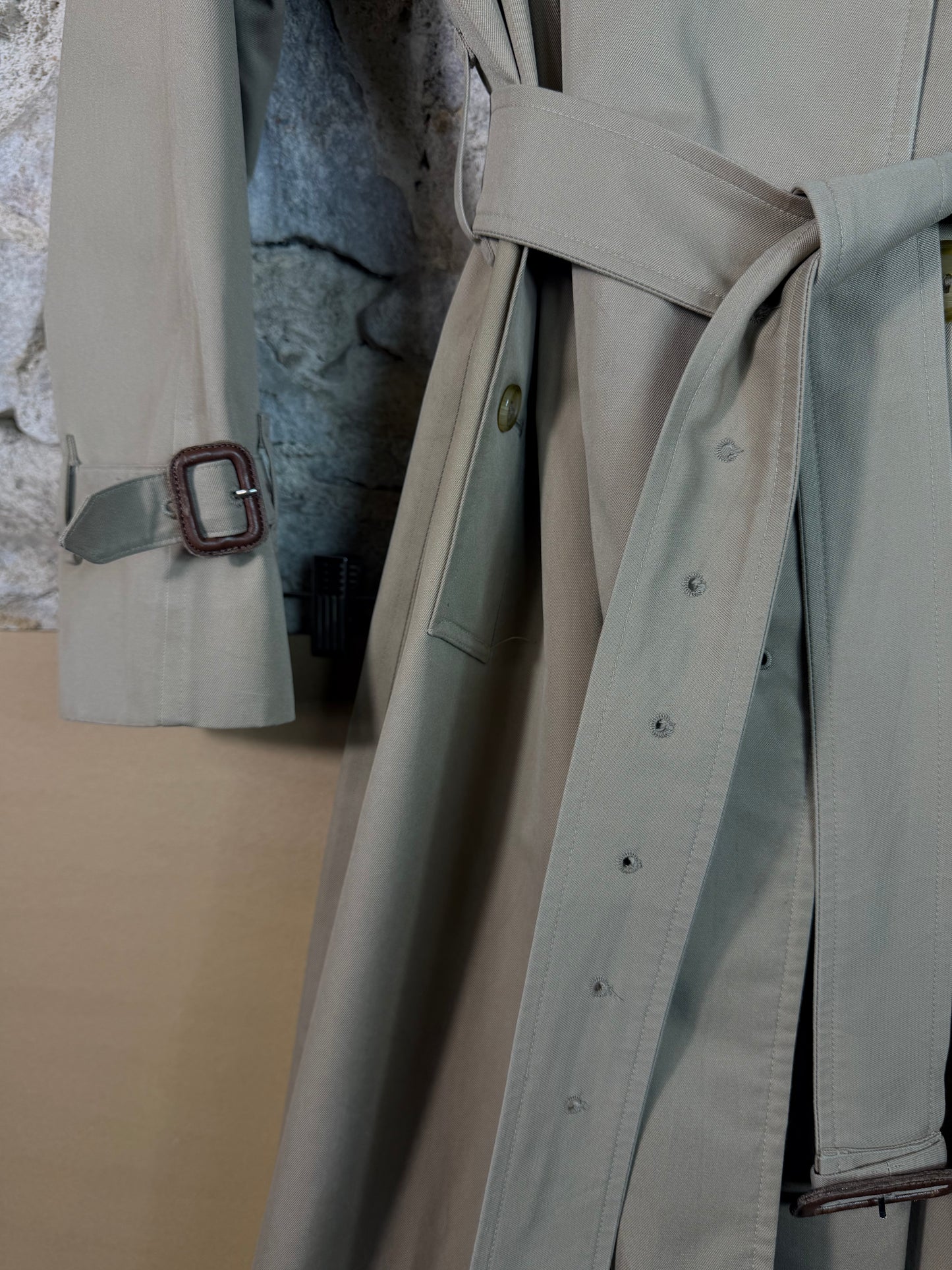 Burberrys’ Vintage Long Trench Coat – Women’s UK10 – Made in England