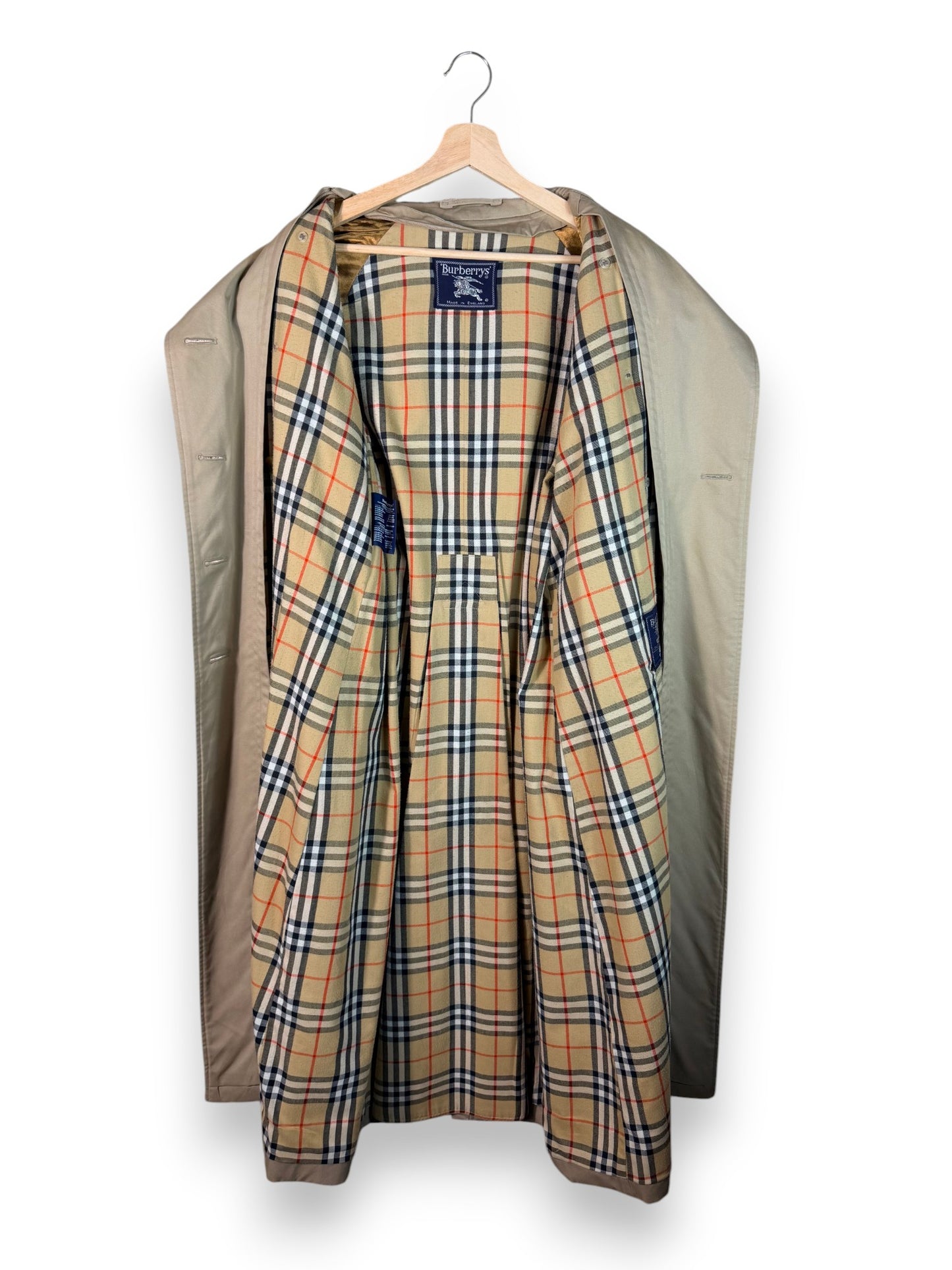 Burberrys’ Vintage Long Trench Coat – Women’s UK10 – Made in England