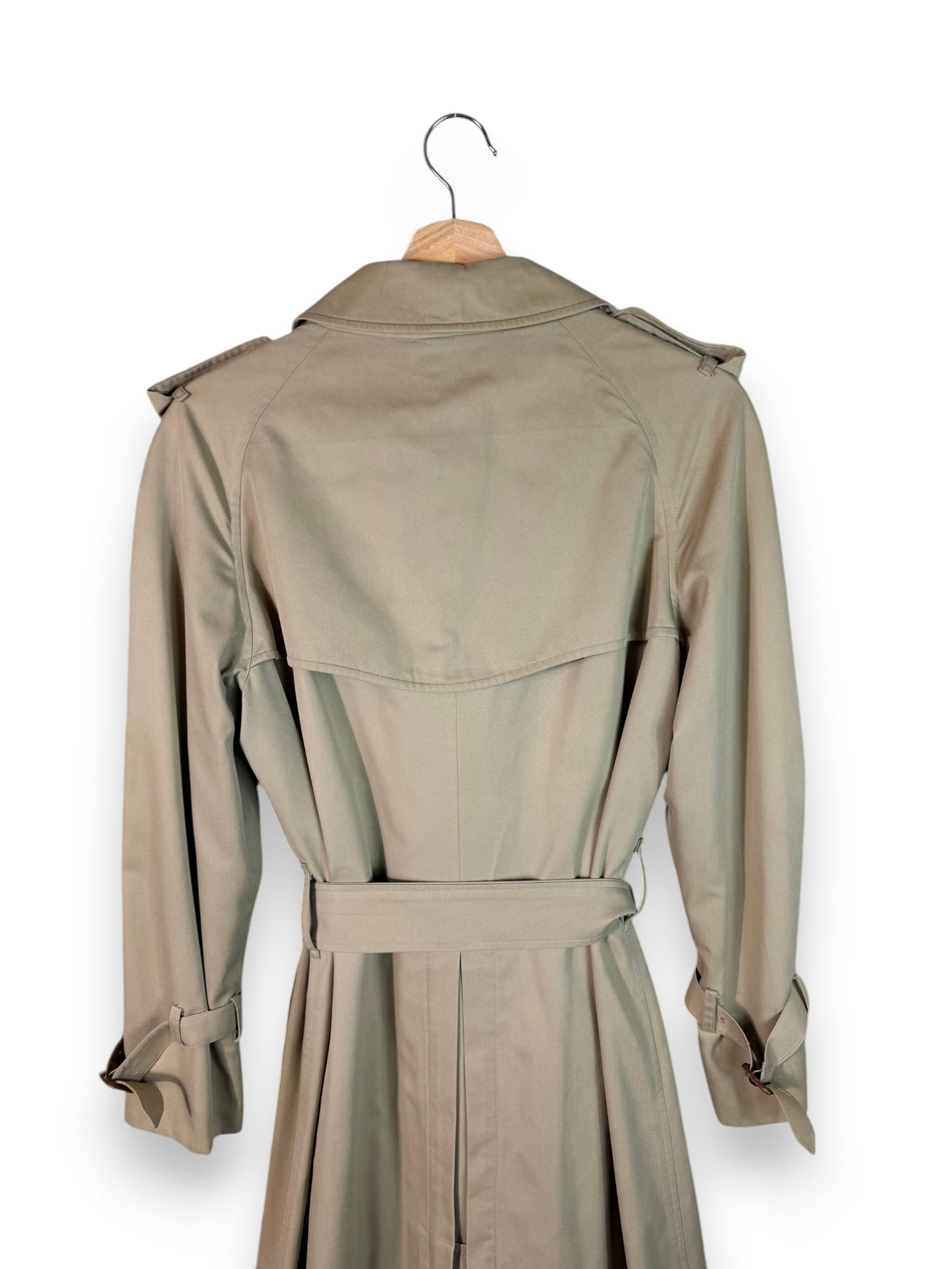 Burberrys’ Vintage Long Trench Coat – Women’s UK14 XL – Made in England