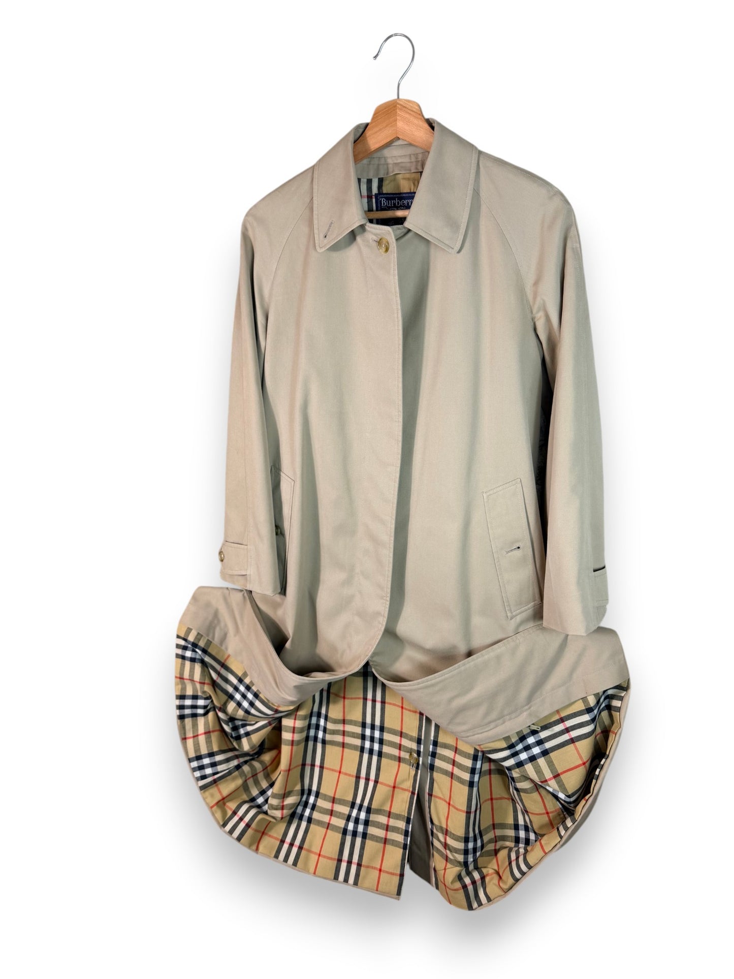 Burberrys’ Vintage Long Coat – Women’s UK8 S – Made in England