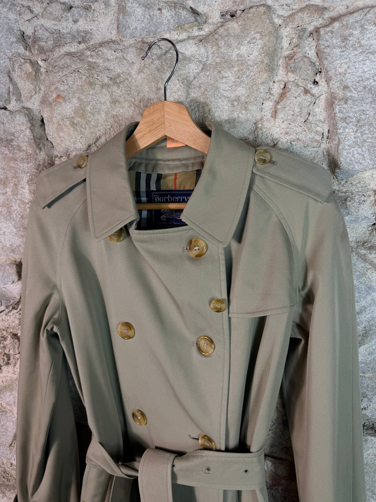 Burberrys’ Vintage Long Trench Coat – Women’s UK10 M– Made in England