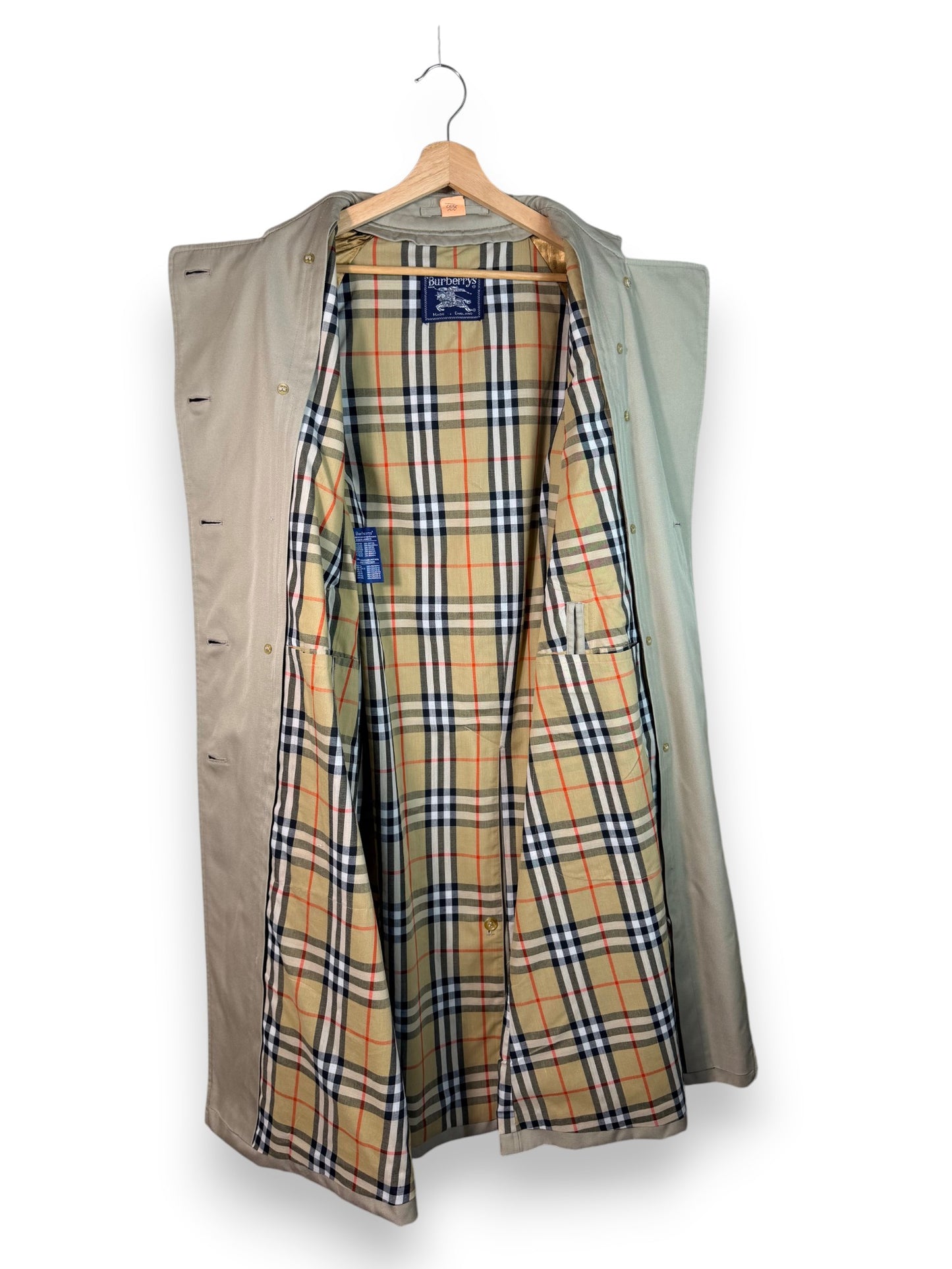 Burberrys’ Vintage Long Trench Coat – Women’s UK10 M– Made in England