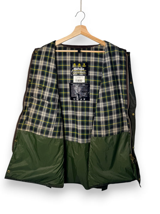 Vintage Barbour Westmorland Waxed Cotton Vest – Sage Green – XL – 1998