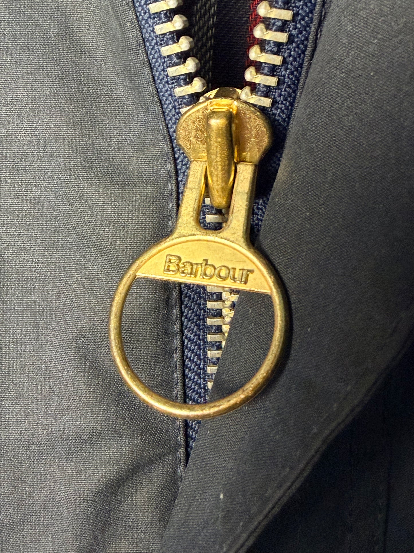 Vintage Barbour Westmorland Waxed Cotton Vest – Navy Blue – XL – 1993