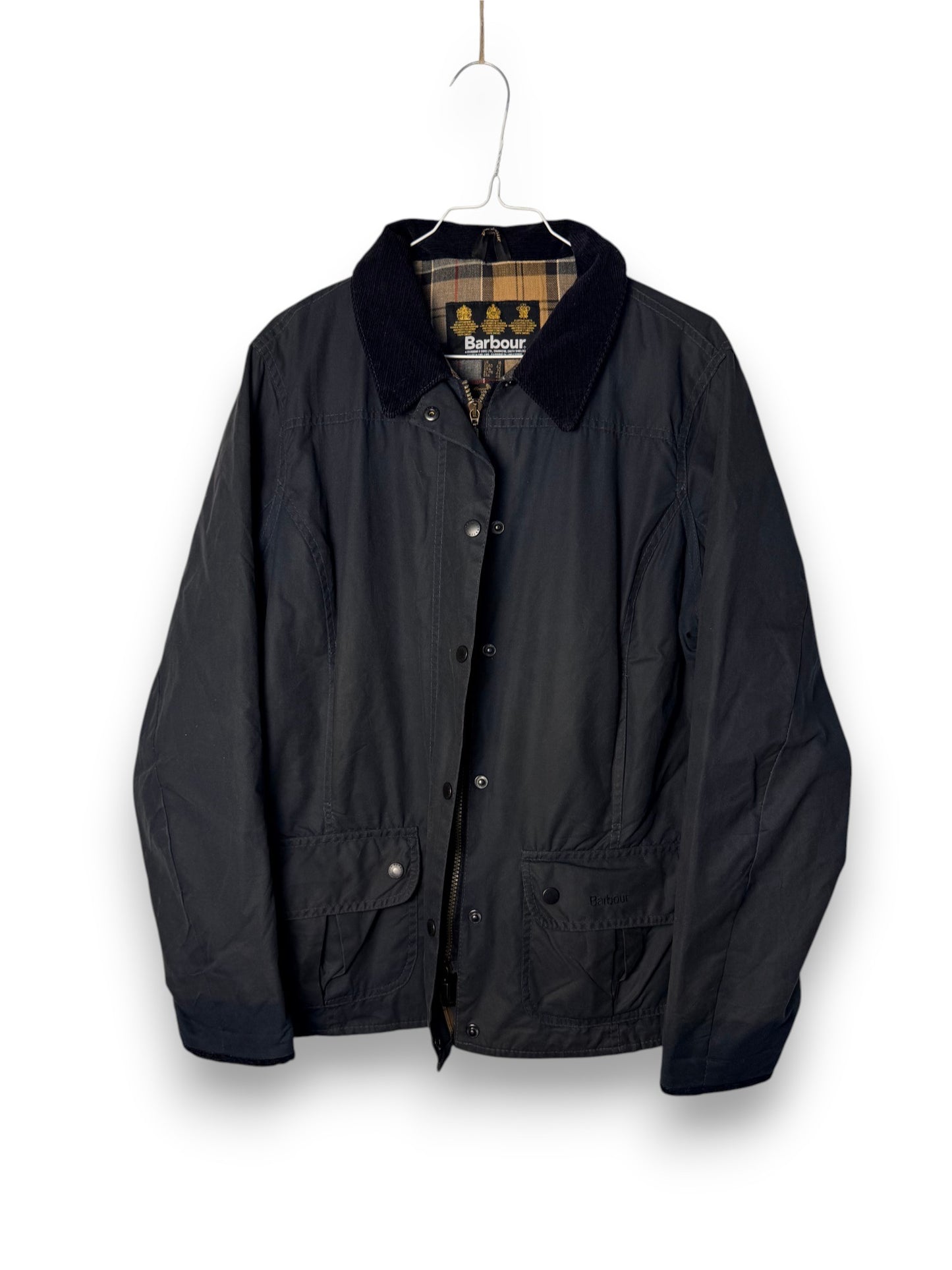 Barbour Lady Utility 2 Pocket Wax Jacket Navy – UK 16 / XL