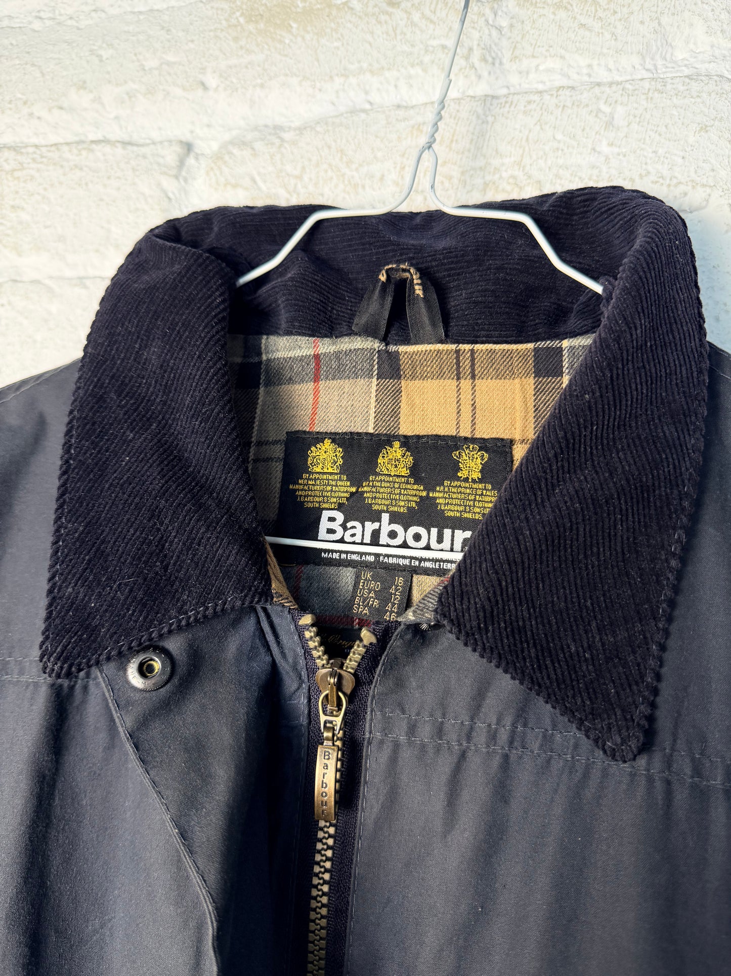 Barbour Lady Utility 2 Pocket Wax Jacket Navy – UK 16 / XL