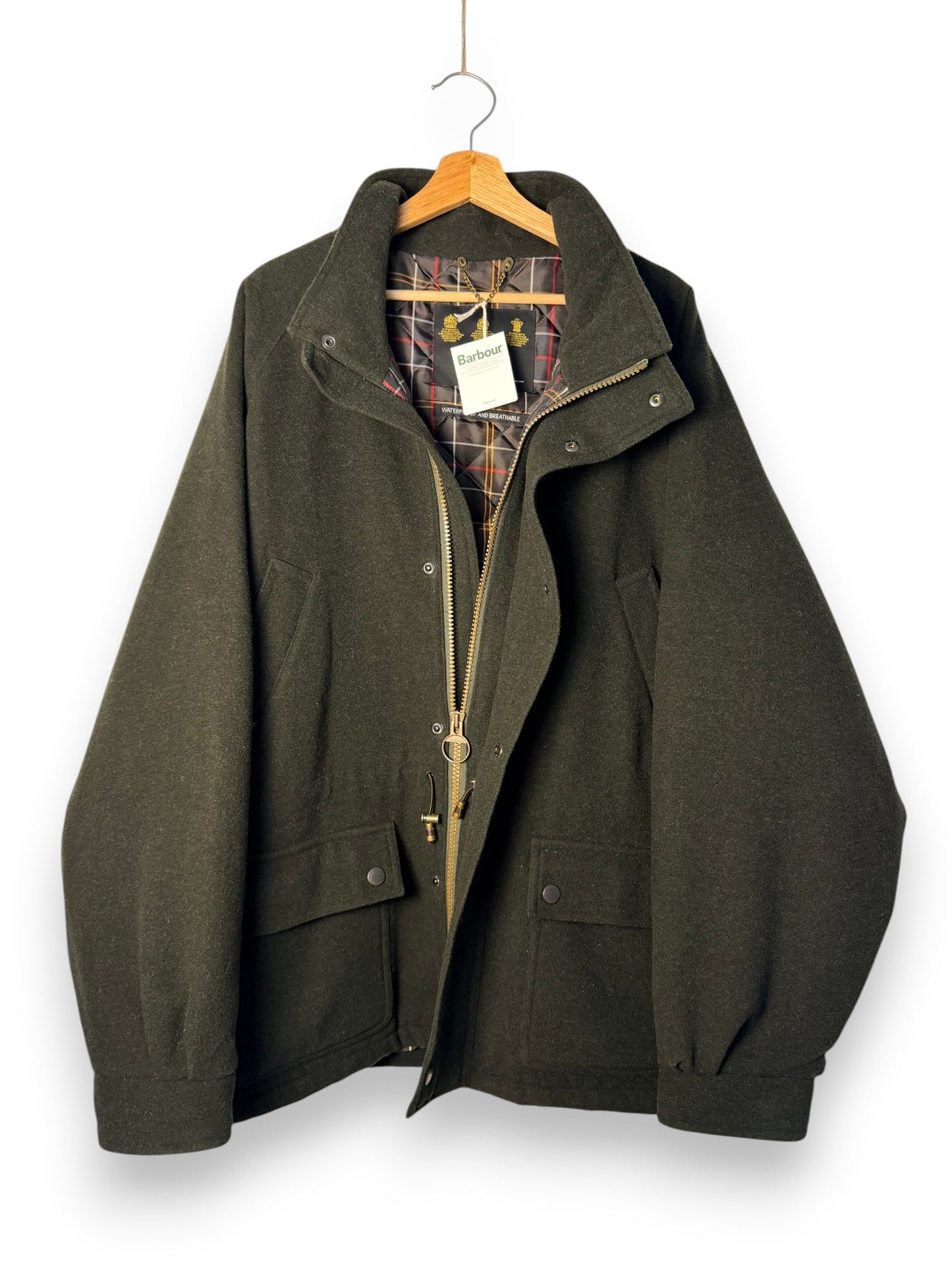 Barbour Wool Parka – Dark Sage Green – XXL – New With Tags