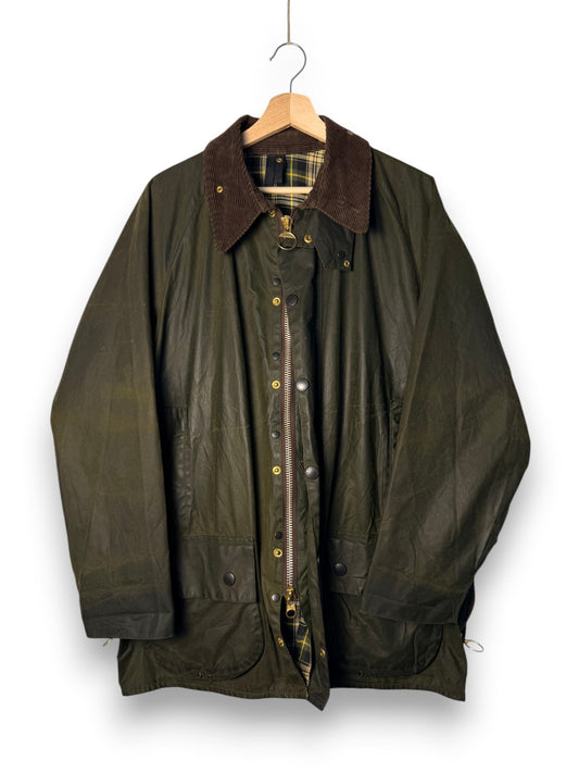 Vintage 1996 Barbour Beaufort Wax Jacket Sage Green C44 / 112CM