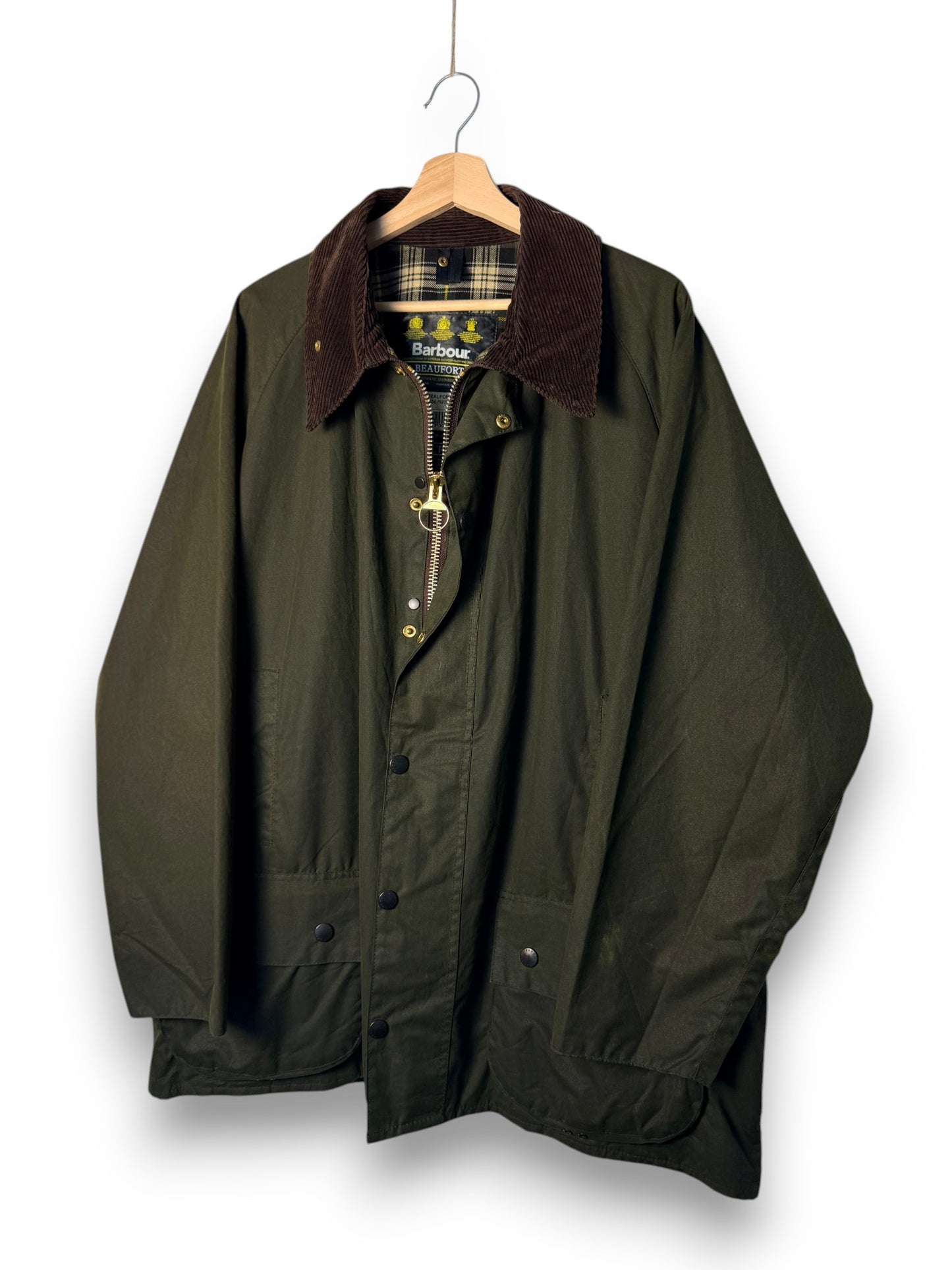 Vintage 1995 Barbour Beaufort Wax Jacket C50 Sage Green Made in England XXL
