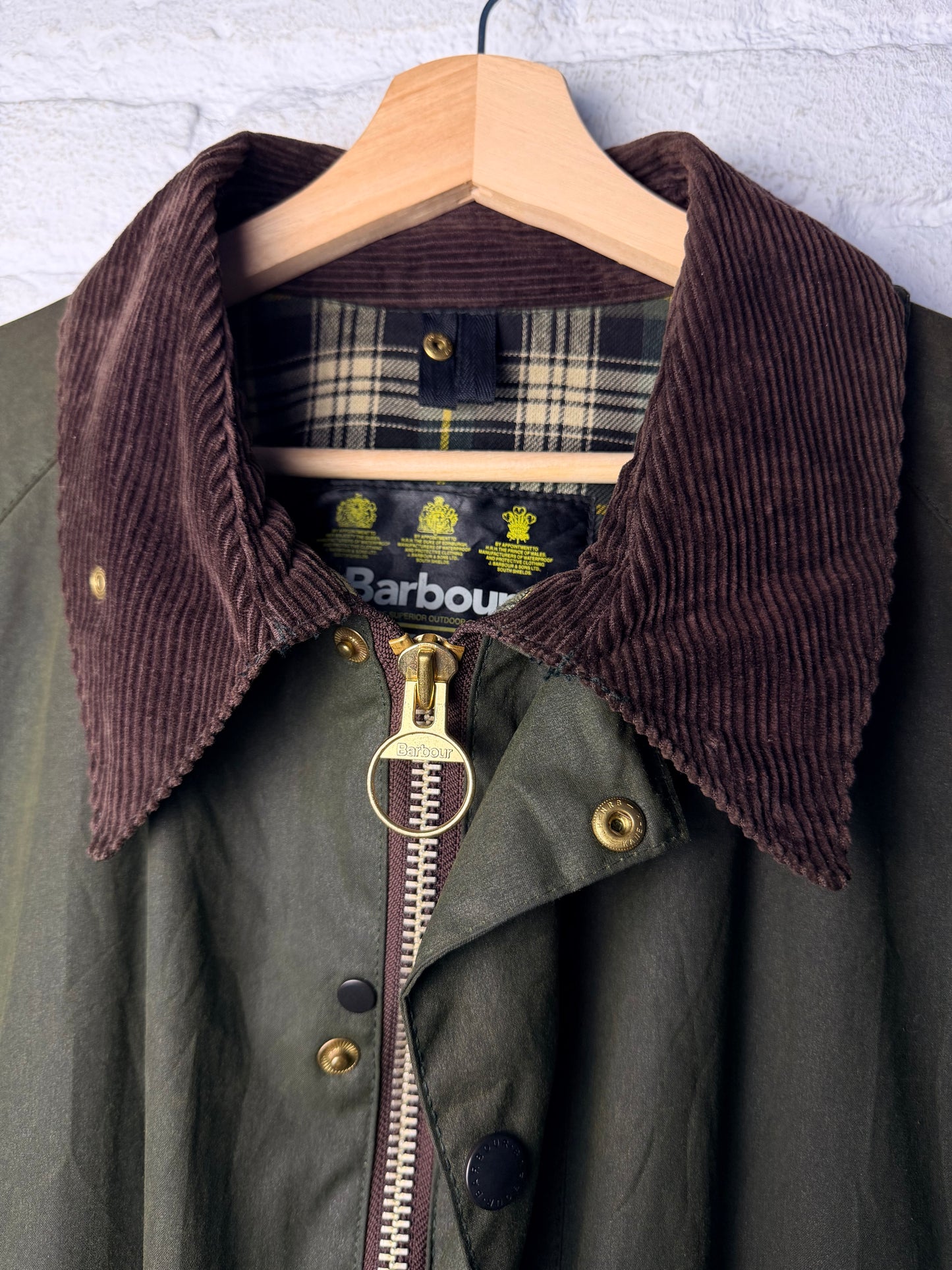 Vintage 1995 Barbour Beaufort Wax Jacket C50 Sage Green Made in England XXL