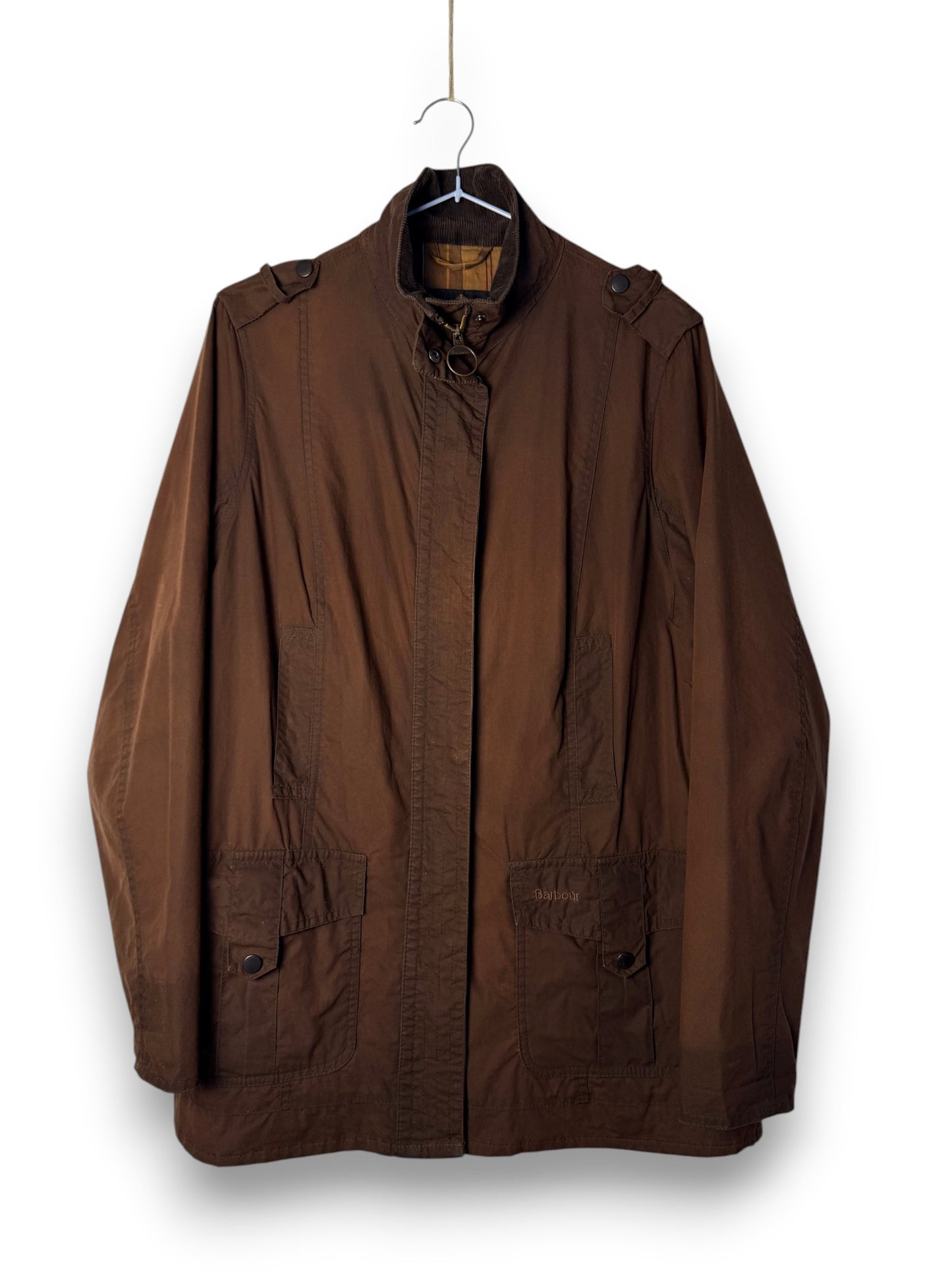 Barbour Lightweight Wax Jacket Rust Brown Utility Style UK18 XXL Vintage