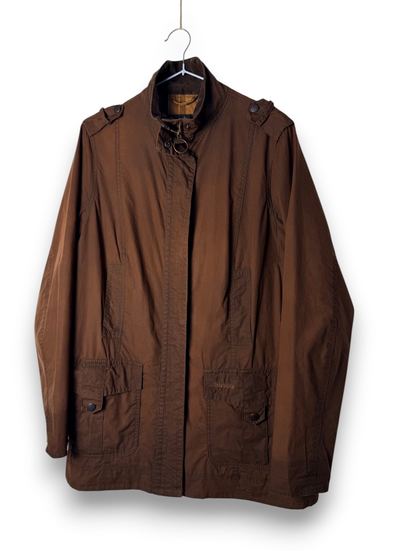 Barbour Lightweight Wax Jacket Rust Brown Utility Style UK18 XXL Vintage