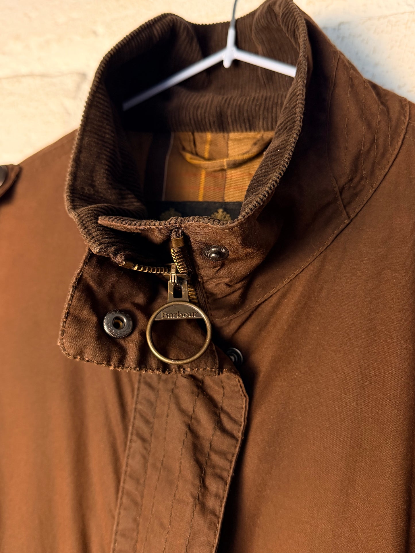 Barbour Lightweight Wax Jacket Rust Brown Utility Style UK18 XXL Vintage
