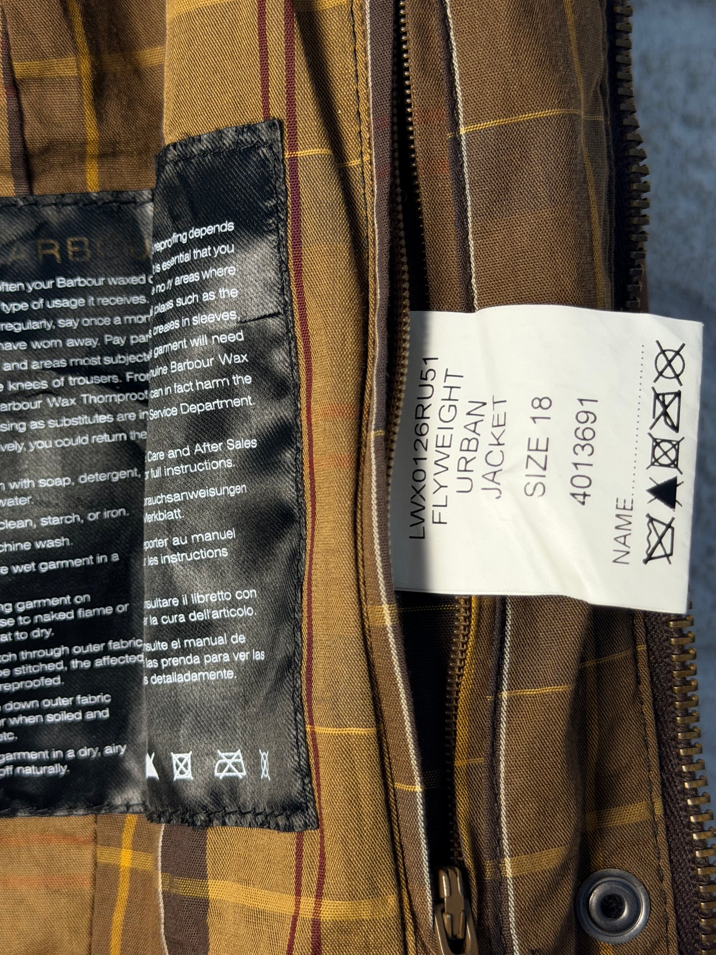 Barbour Lightweight Wax Jacket Rust Brown Utility Style UK18 XXL Vintage