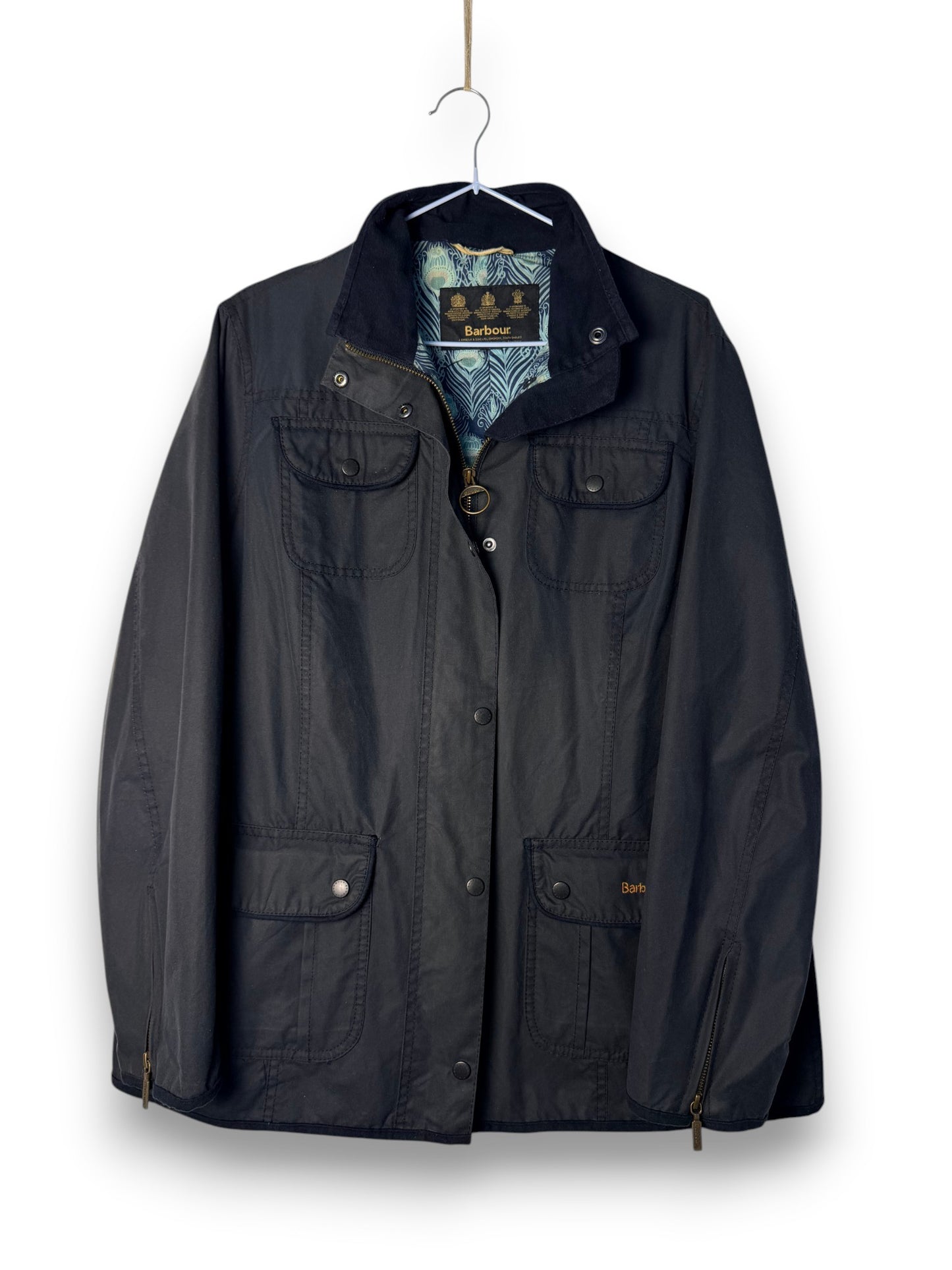 Barbour Kate Liberty Print Wax Jacket Navy UK20 / XXL