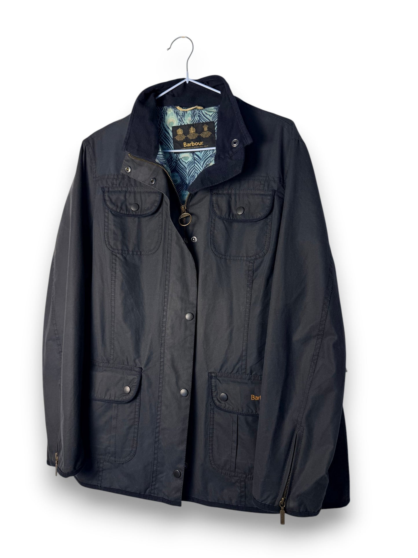 Barbour Kate Liberty Print Wax Jacket Navy UK20 / XXL