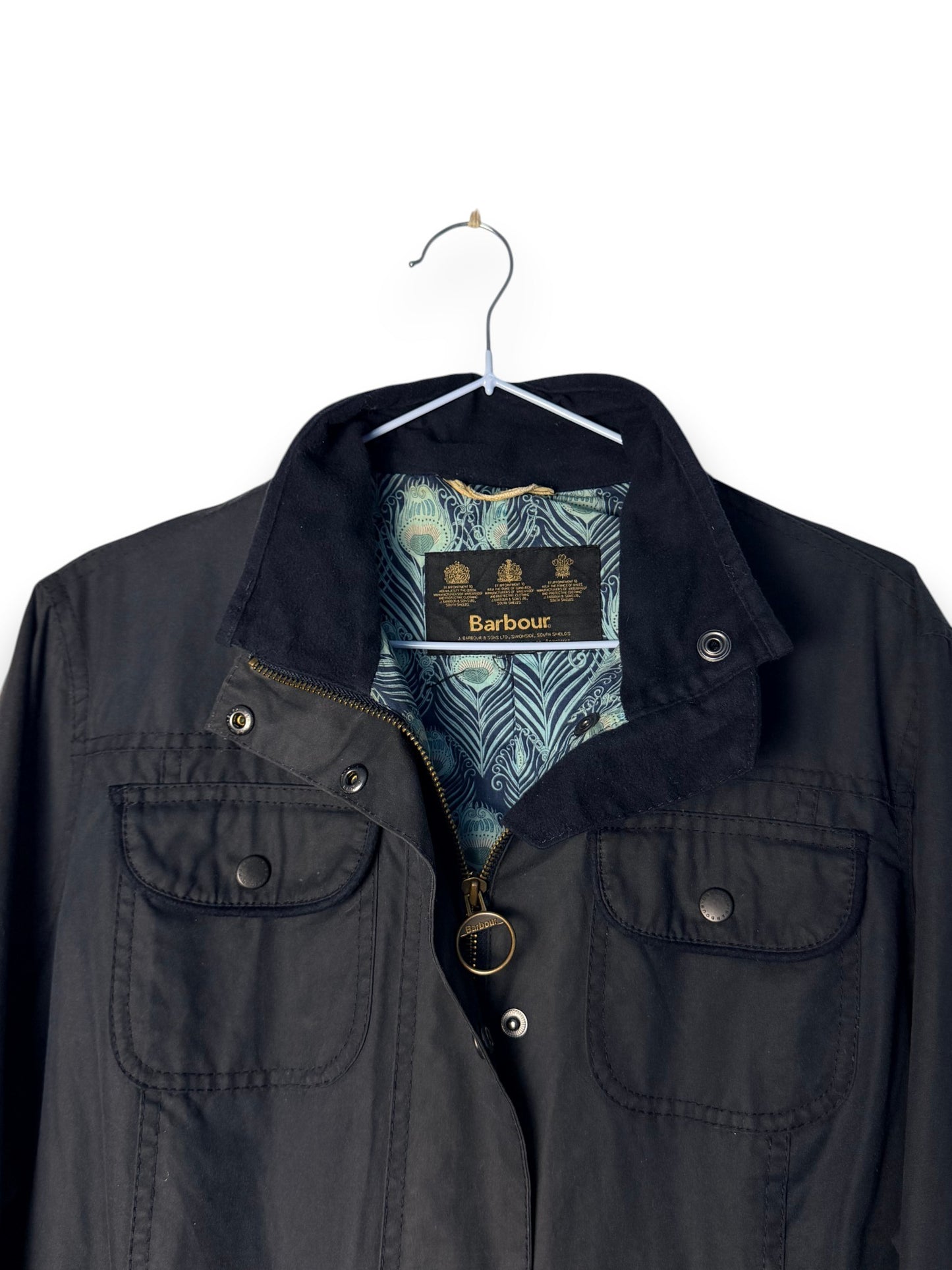 Barbour Kate Liberty Print Wax Jacket Navy UK20 / XXL