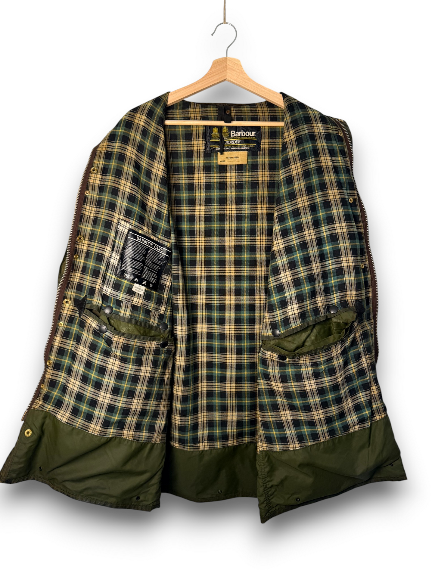 Barbour Border 1986 Sage Green C42 / L-XL Vintage Made in England