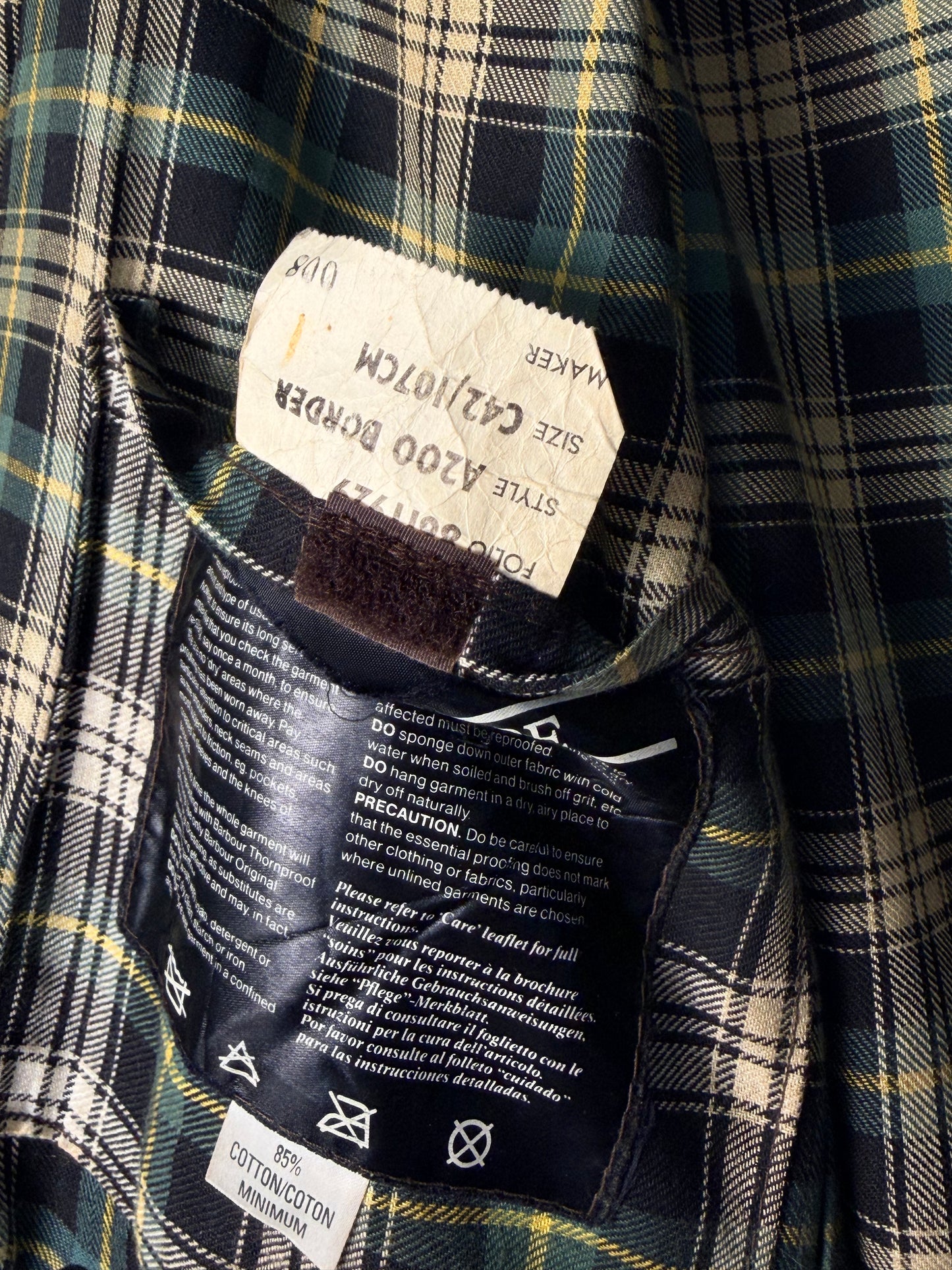 Barbour Border 1986 Sage Green C42 / L-XL Vintage Made in England