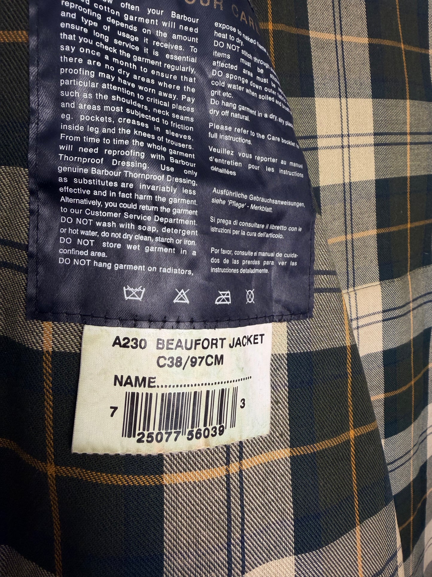Barbour Beaufort 2000 Sage Green C38 / Medium Vintage Wax Jacket