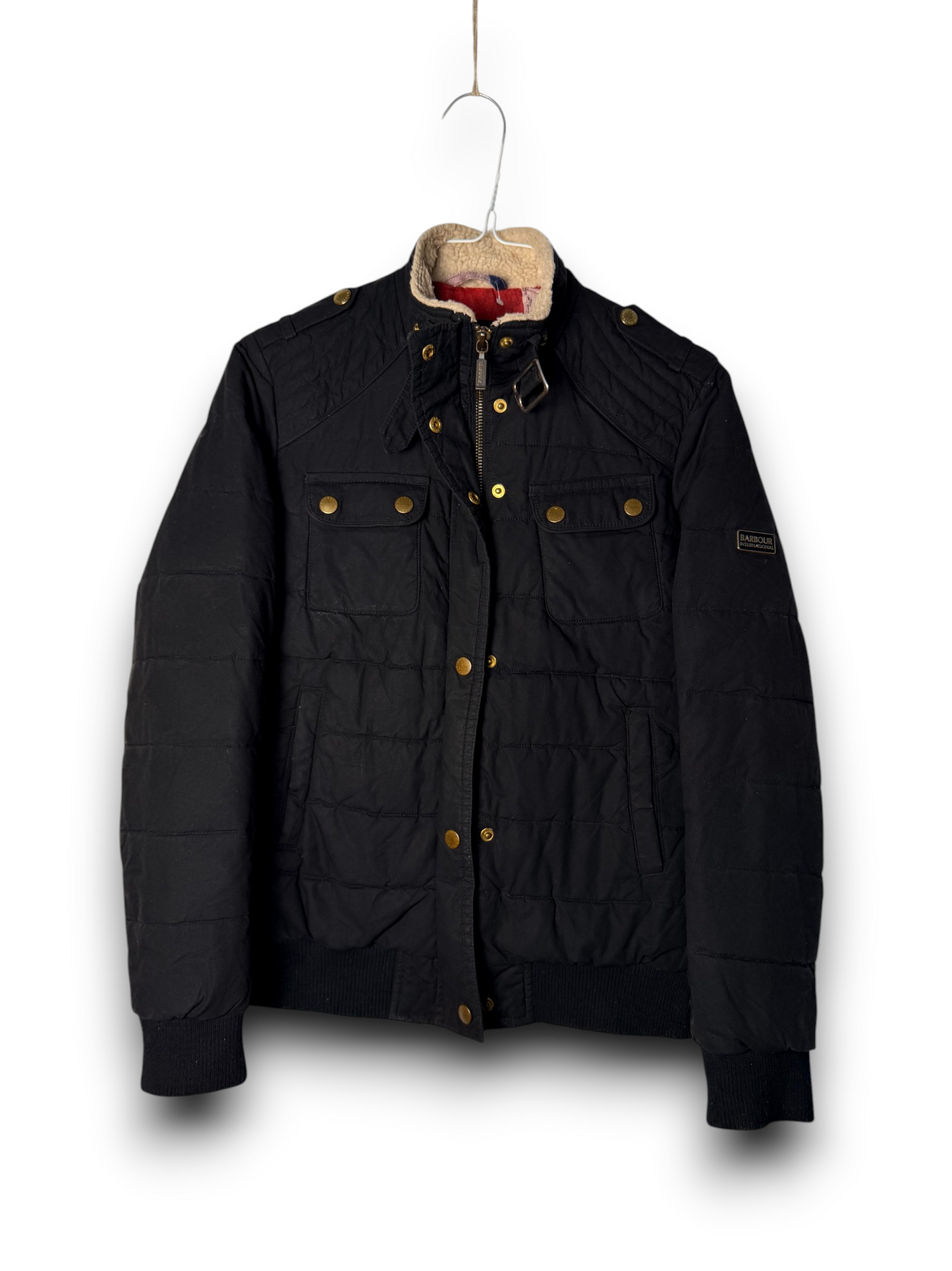 Barbour International Wax Bomber Jacket Kids XL (15Y) Black