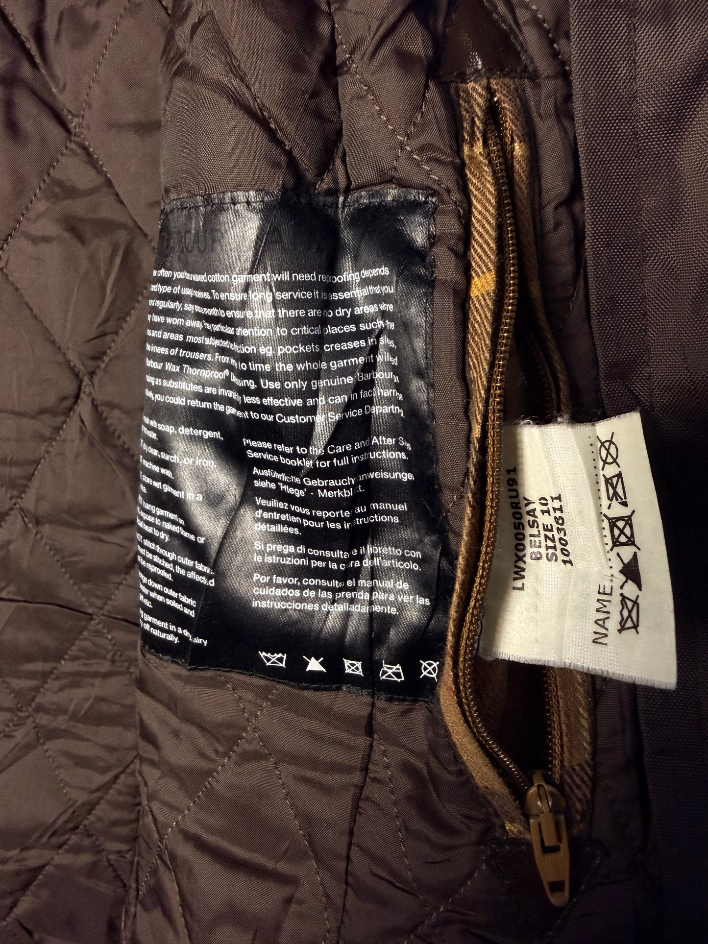 Barbour Lady Belsay Wax Jacket UK10 Size M Rust Brown