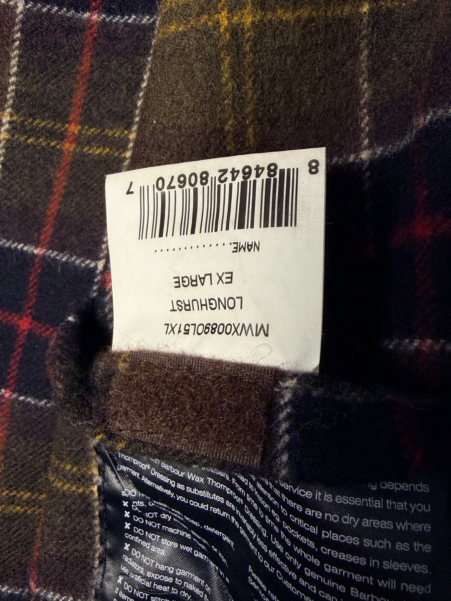 Barbour Longhurst XL Olive Vintage Wax Jacket