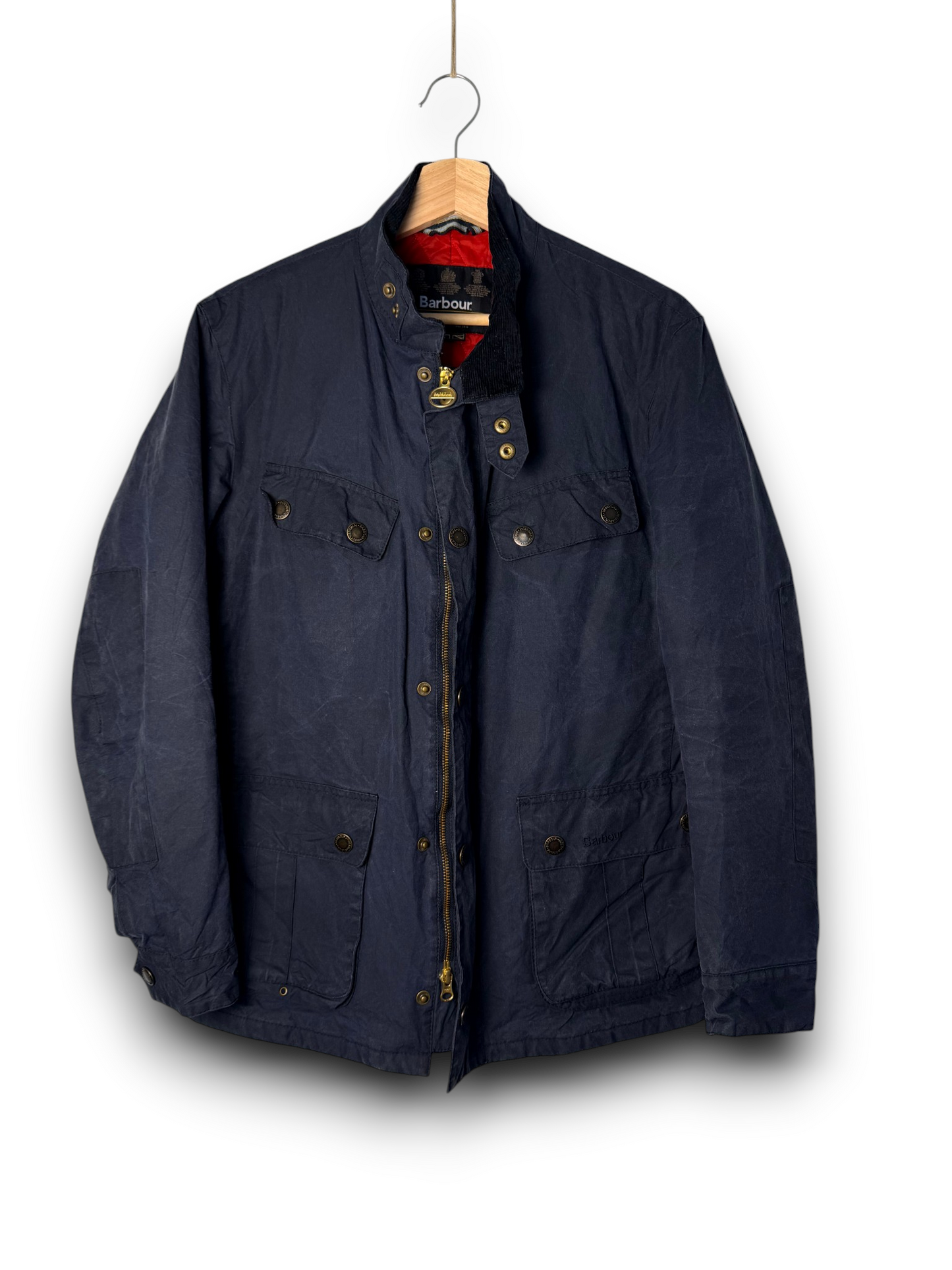 Barbour Duke Wax Jacket Navy Blue – Size M (Fits S)