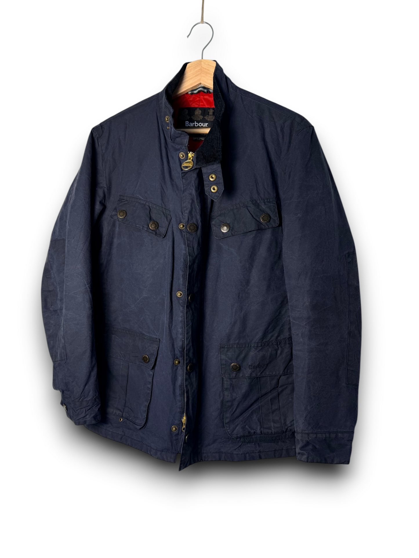 Barbour Duke Wax Jacket Navy Blue – Size M (Fits S)