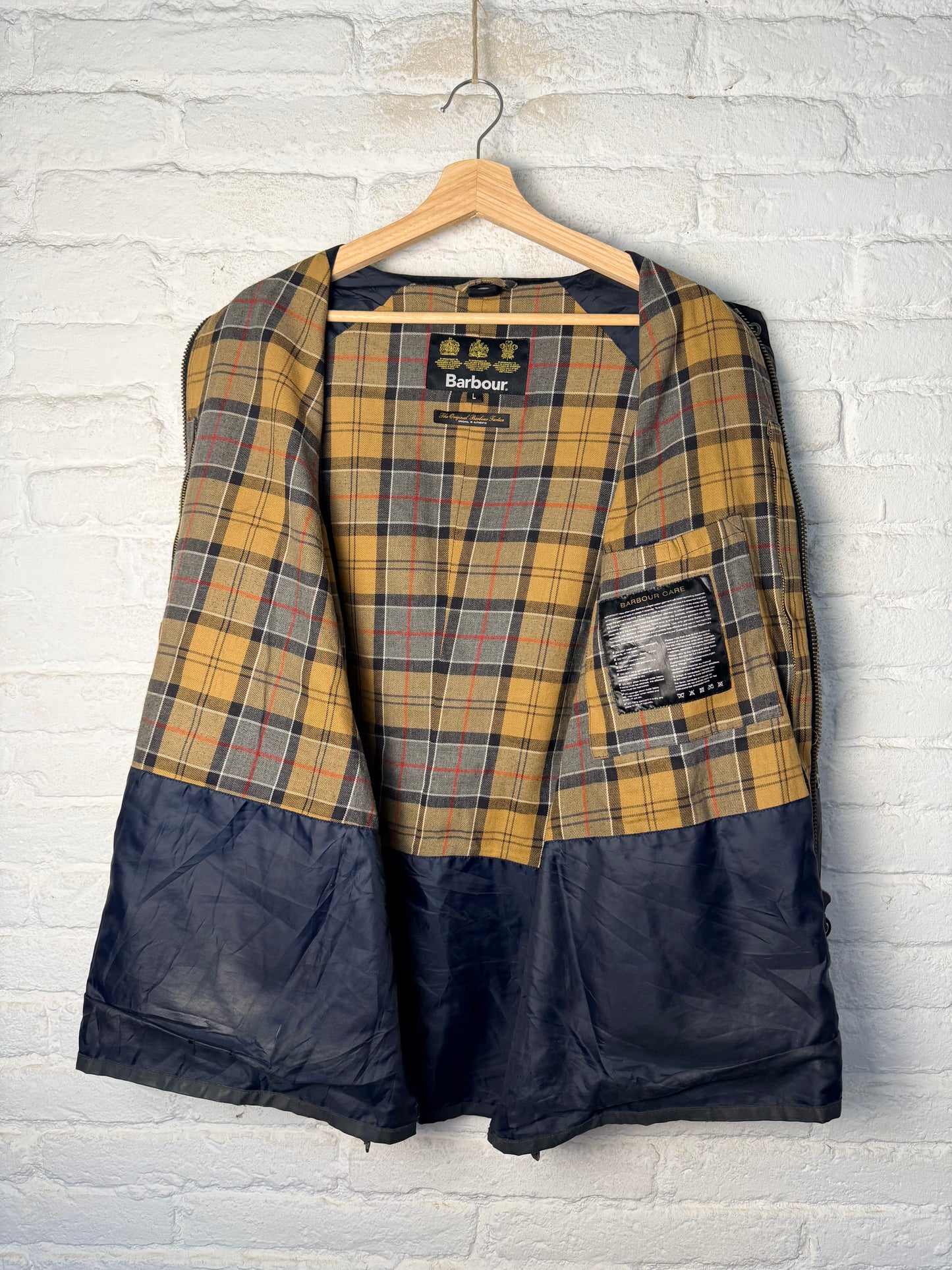 Barbour Ashby Wax Jacket Navy Blue L Vintage Slim Fit Cotton UK Heritage