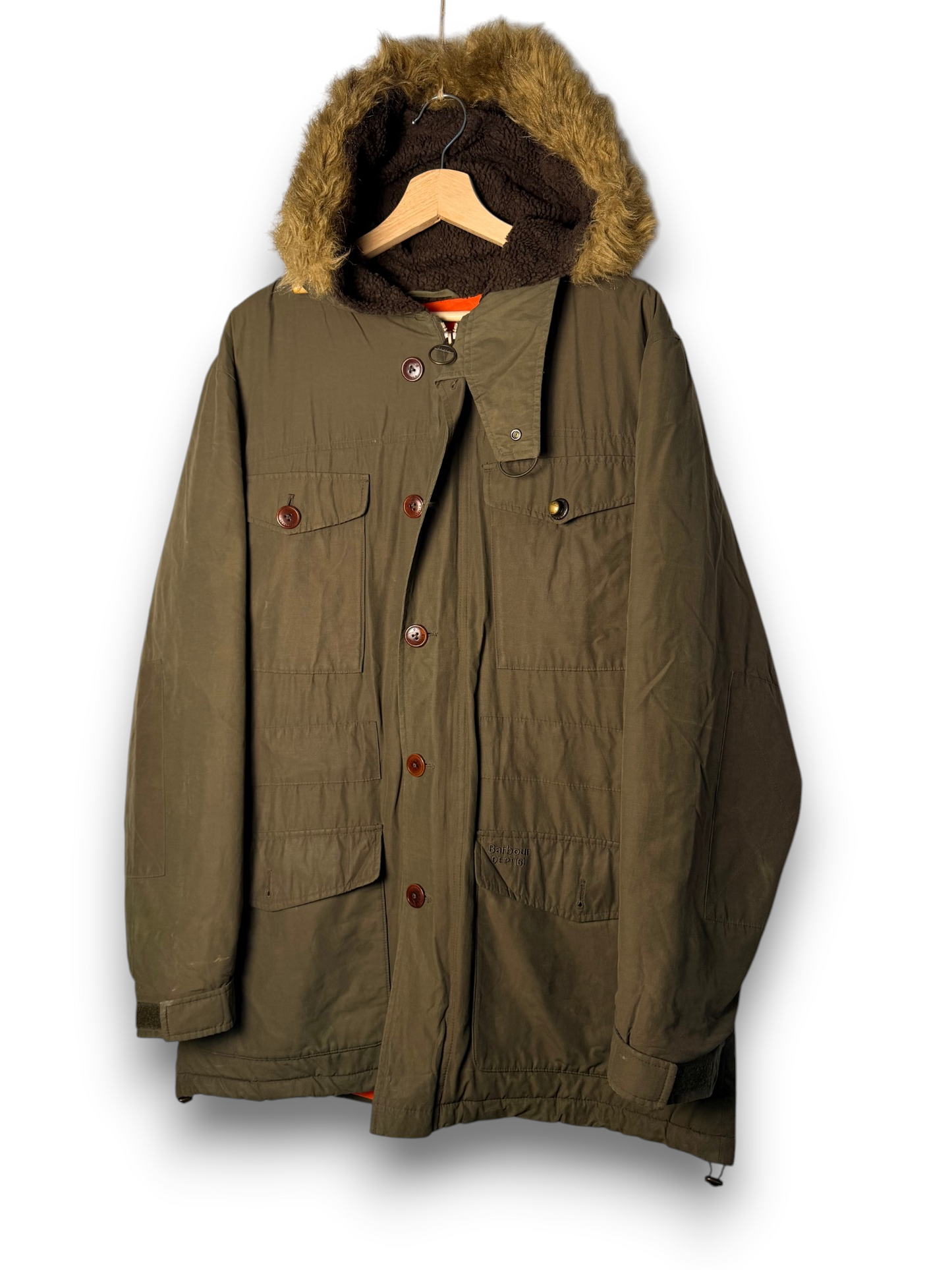 Barbour Dept B Propulsion Parka Olive L Hooded Technical Cotton Jacket